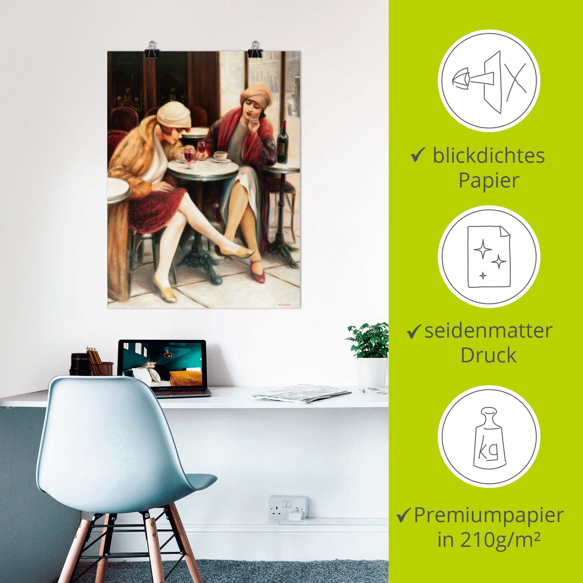 Artland Artprint Cafe II als artprint op linnen, poster in verschillende formaten maten