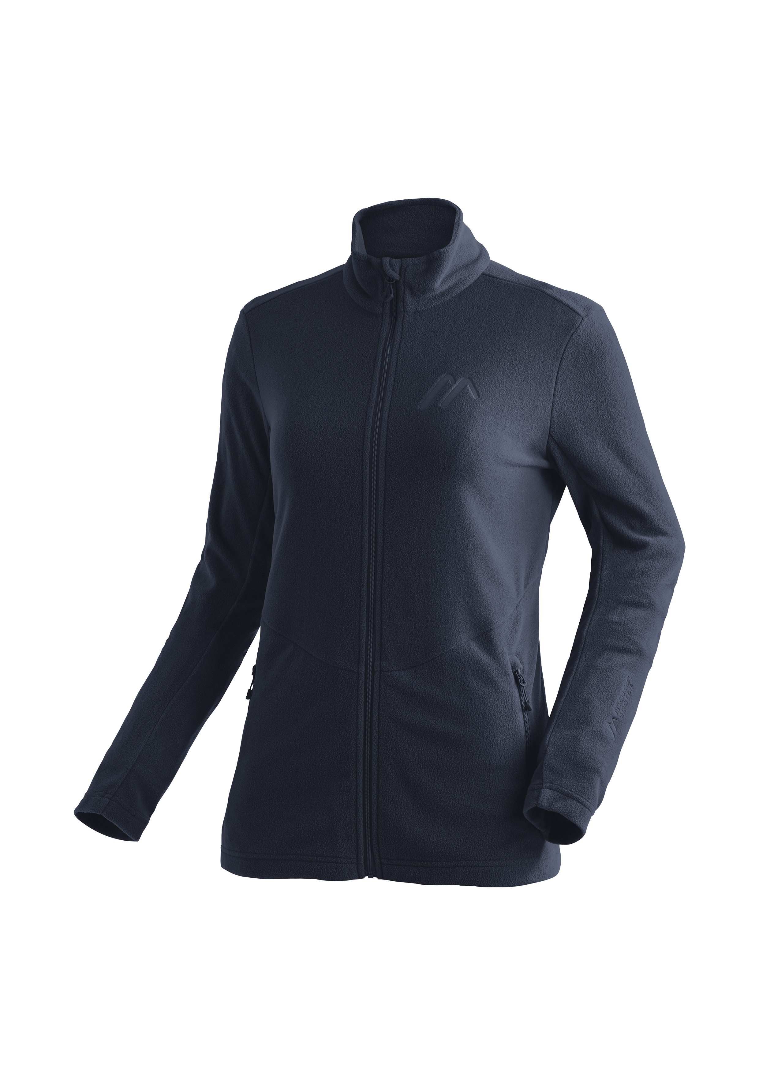 Maier Sports Fleecejack Denise Jacket W Dames midlayer, ademend snel drogend, full-zip, regular fit dames fleece vesten maat 40 blauw
