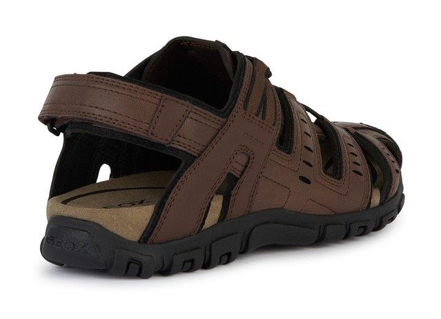 Geox Sandalen UOMO SANDAL STRADA C , zomerschoen, klittenbandschoen, outdoorsandaal, met leren voetbed
