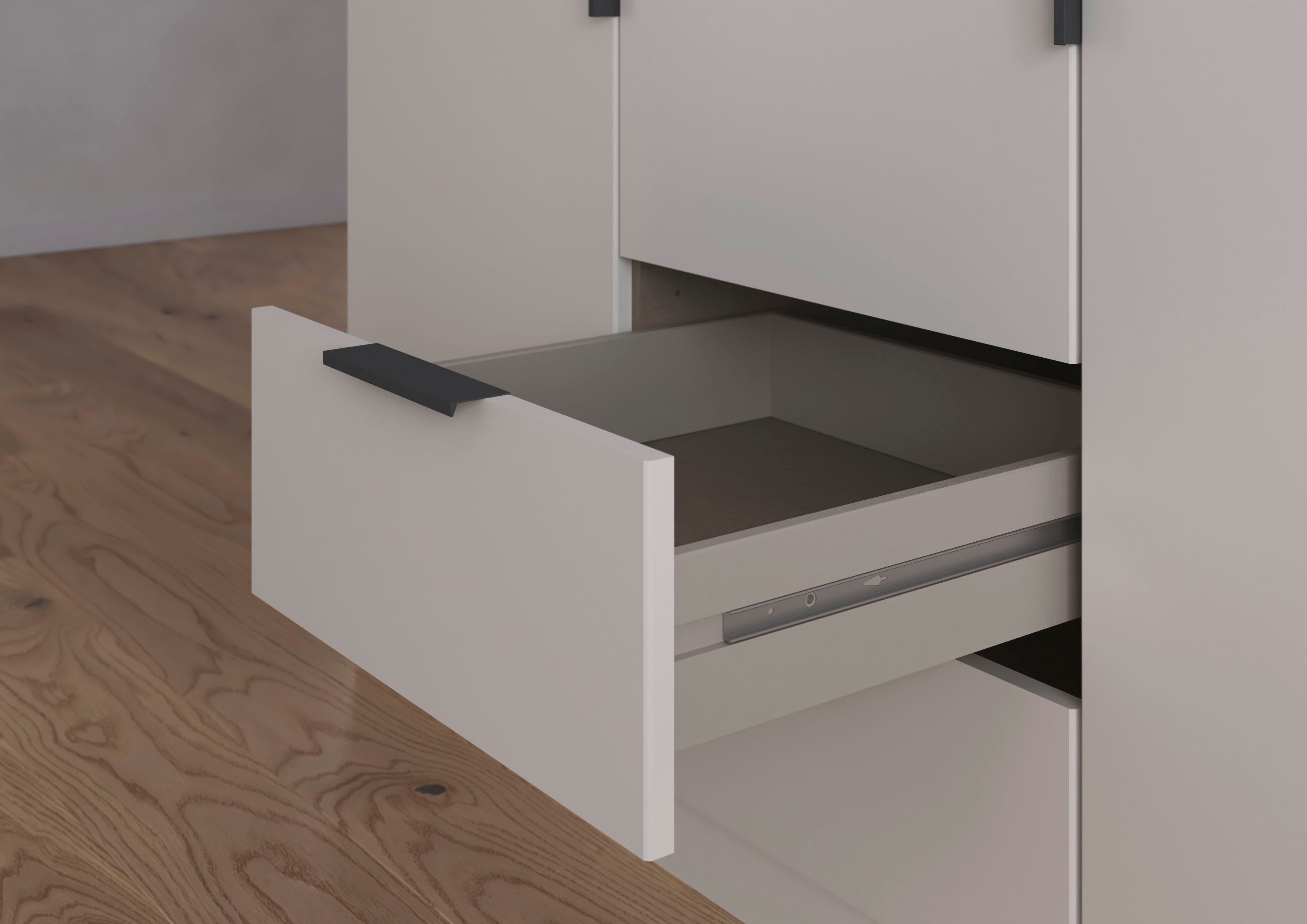 rauch Draaideurkast Kledingkast garderobe KREFELD optioneel met spiegel met 3 greepvarianten, incl. praktische lades made in germany