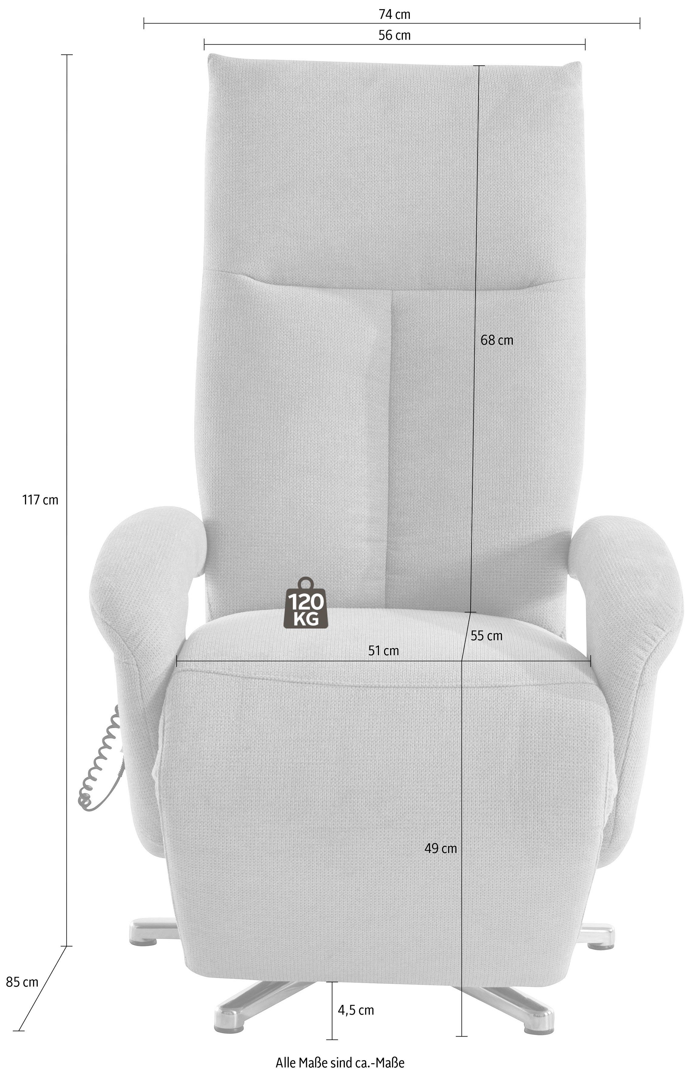 sit&more Relaxfauteuil Tycoon met verstelbare hoofdsteun en 360° draaifunctie keuze tussen handmatige of elektrische functie, ook met accu (draadloos)