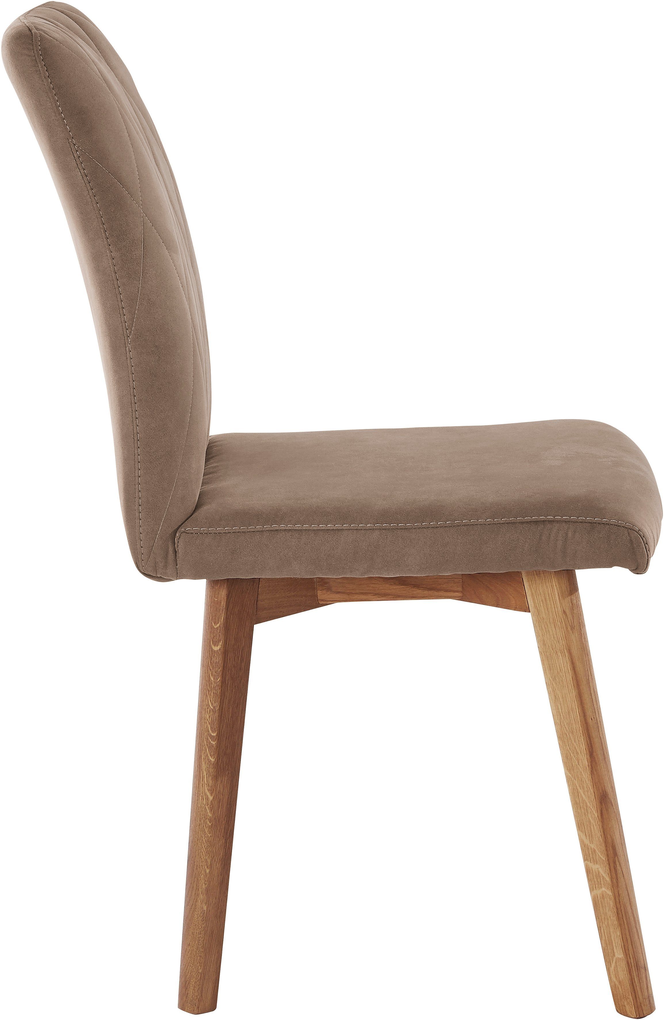 Home affaire Eetkamerstoel Brest Frame van eiken massief hout geolied (2 stuks)