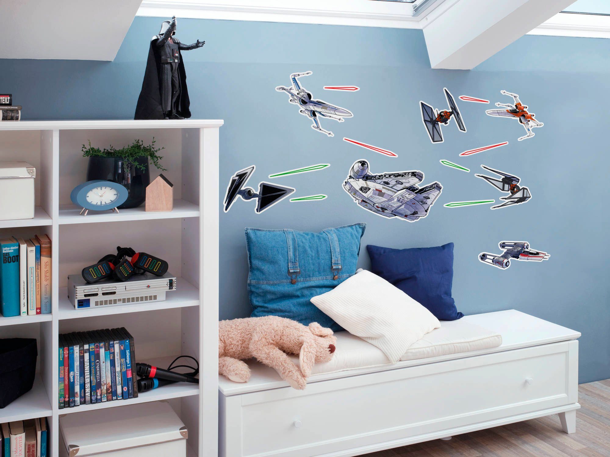 Komar Wandfolie Star Wars Spaceship - afm. 50 x 70 cm zelfklevend, wandstickers, kinderkamer (15-delig)