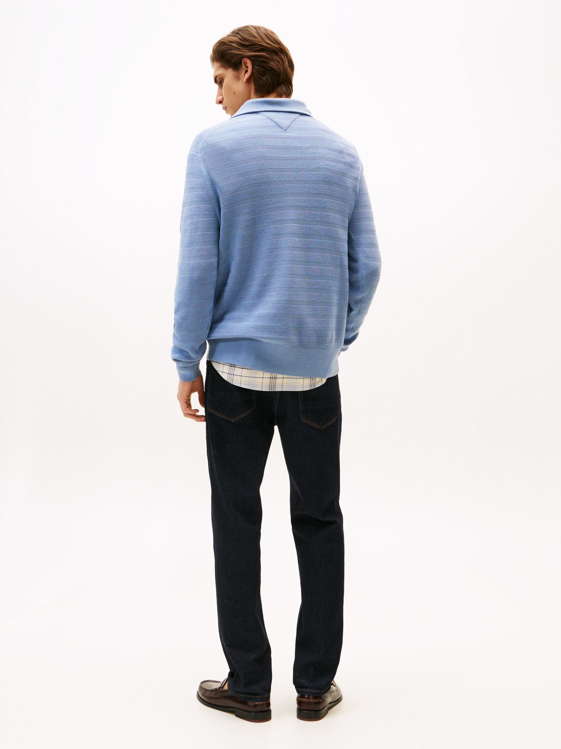 Tommy Hilfiger Schipperstrui STRIPE STRUCTURE ZIP MOCK