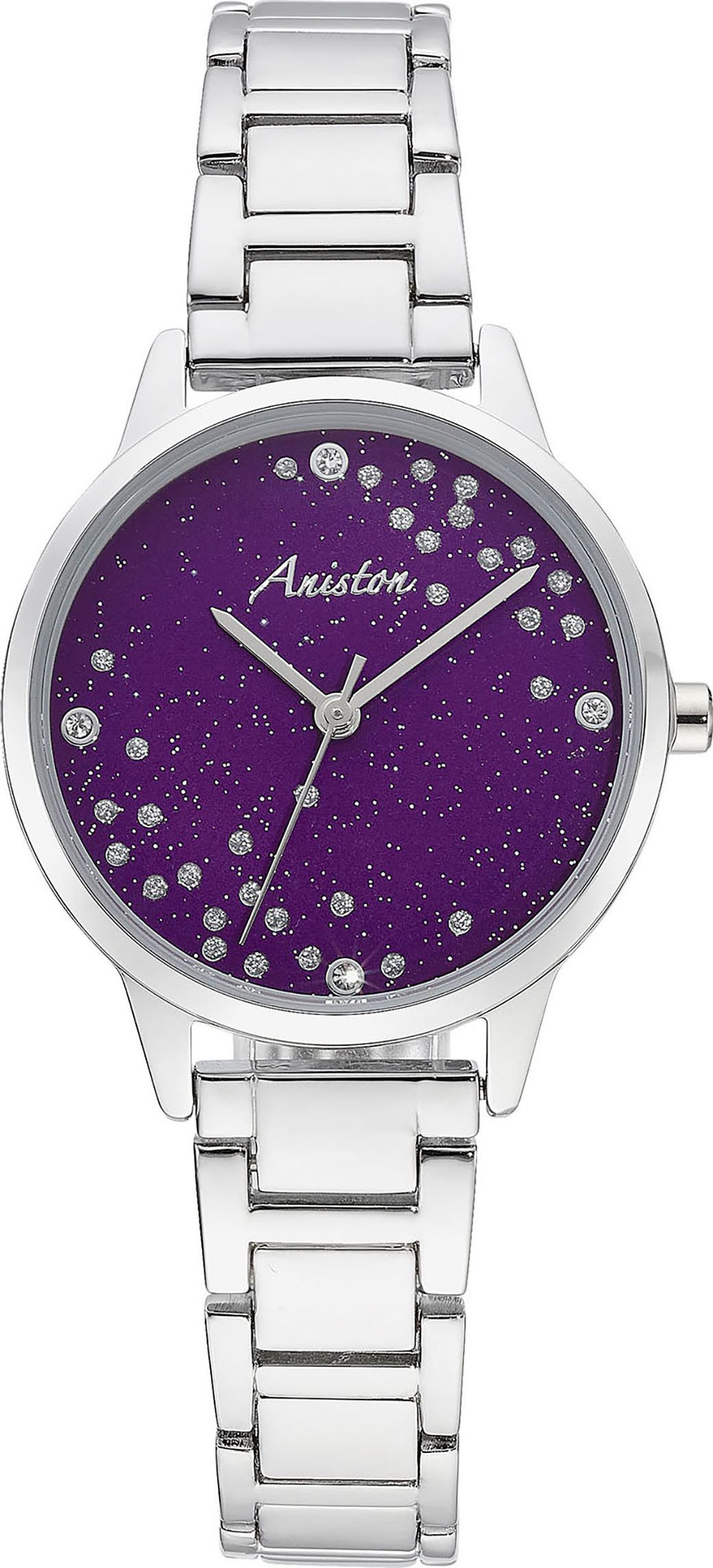 Aniston JEWELRY & WATCHES Kwartshorloge Horloge, dameshorloge, analoog, glasstenen, nieuwe collectie