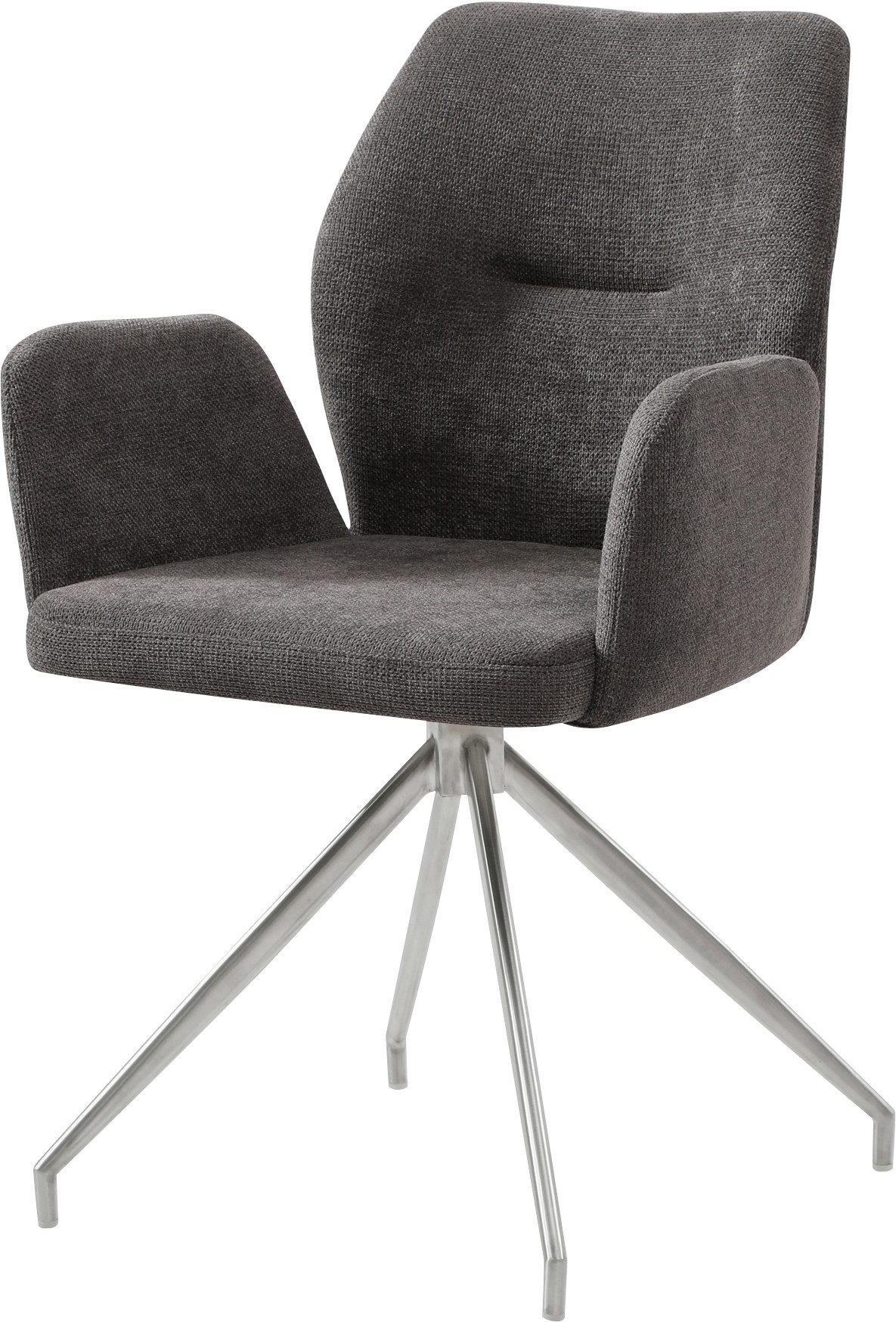 SalesFever Eethoek Stijlvolle tafelgroep 5-delige set: tafelblad met boomrand, roestvrij stalen frame (set, 5-delig)