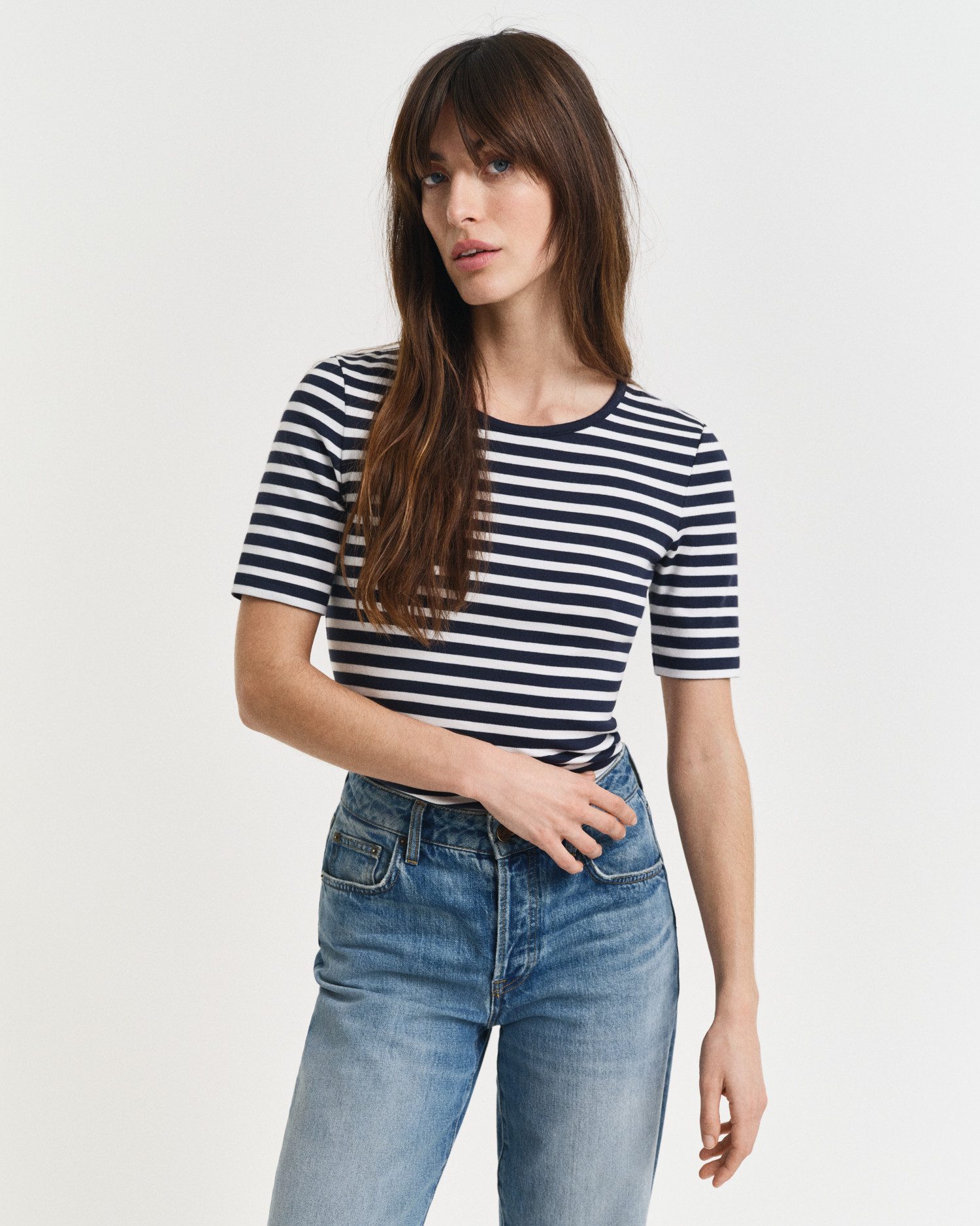 Gant T-shirt SLIM STRIPED 1X1 RIBBED KA T-SHIRT