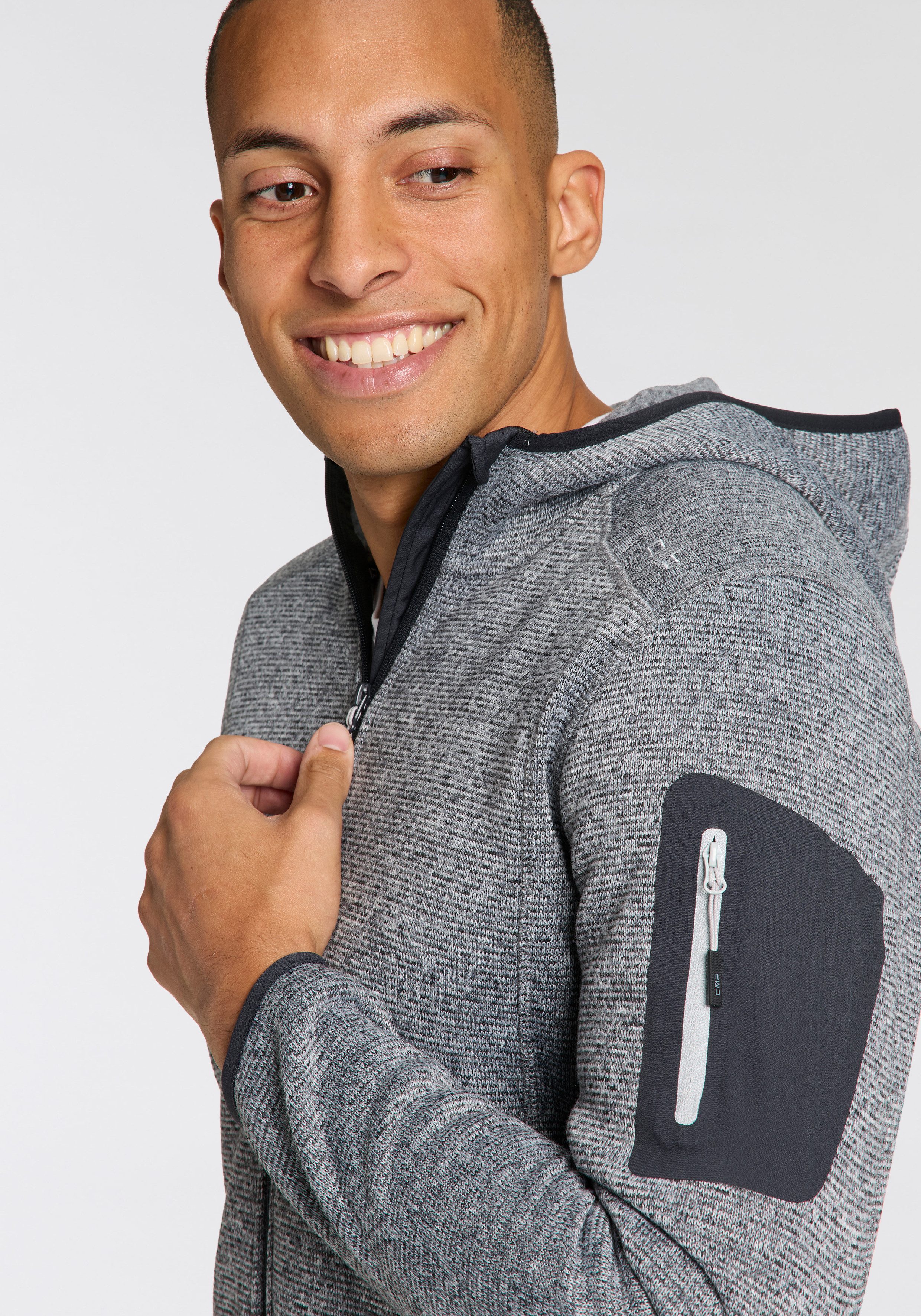 CMP Gebreid fleecejack MAN JACKET FIX HOOD (1 stuk)