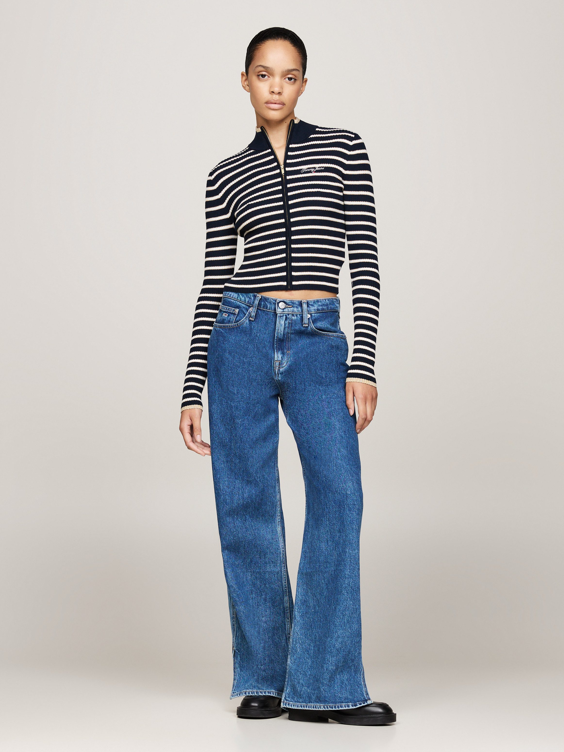 TOMMY JEANS Vest TJW METALLIC TIP ZIP CARDIGAN