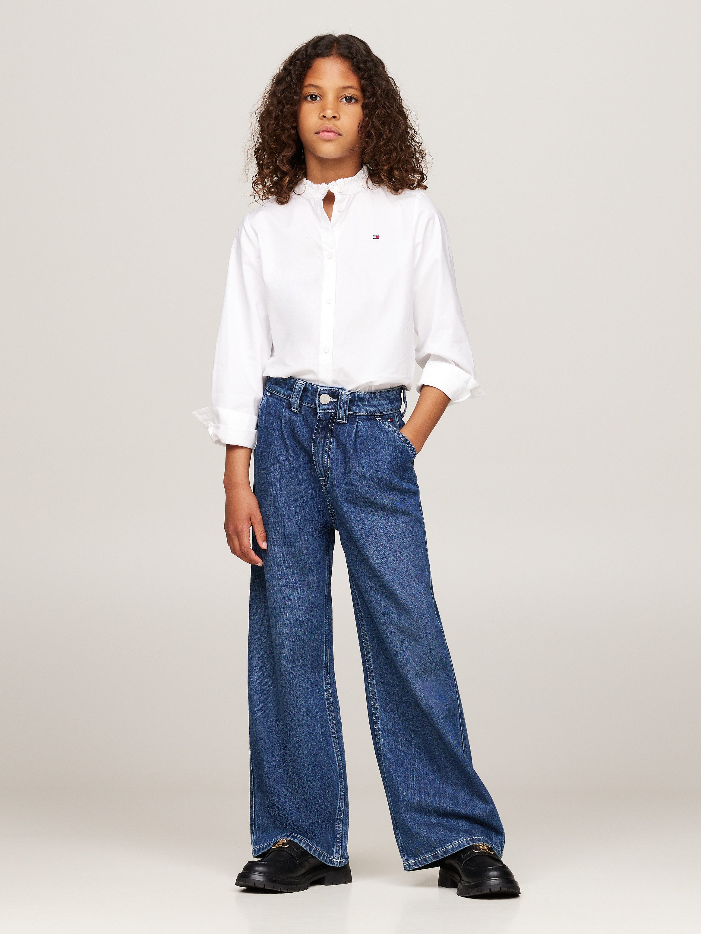 Tommy Hilfiger Blouse met lange mouwen RUFFLE COLLAR BLOUSE LS