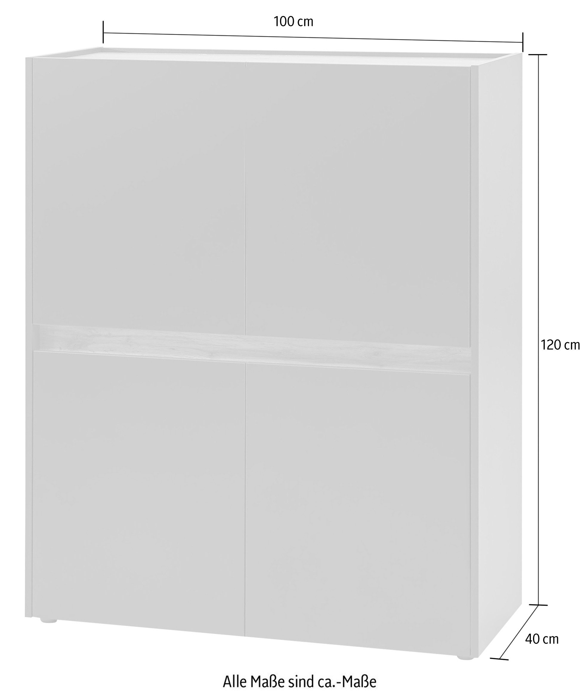 INOSIGN Highboard City/Giron Hoogte ca. 120 cm
