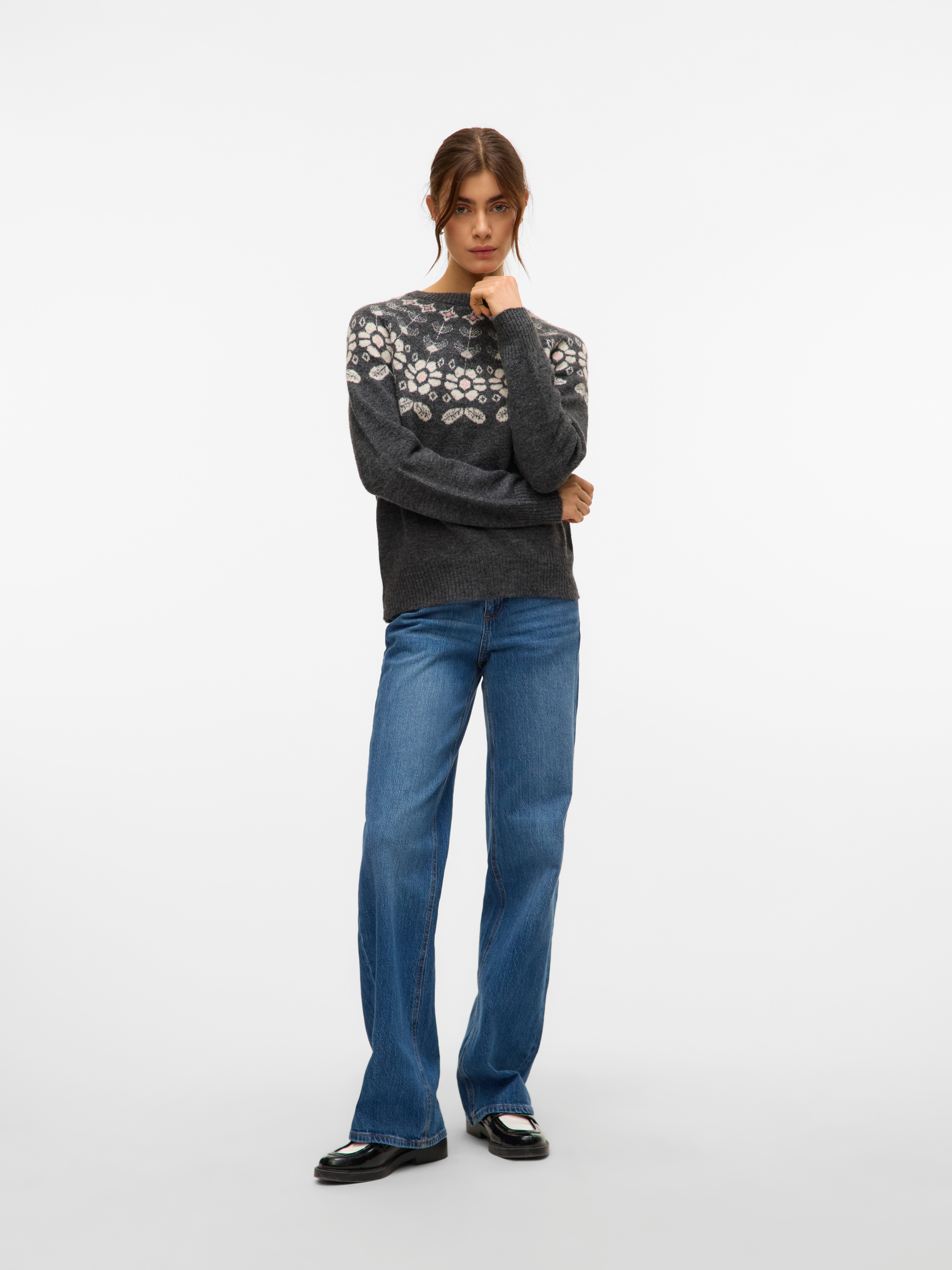 Vero Moda Gebreide trui VMSIMONE LS NORDIC PULLOVER GA REP BOO