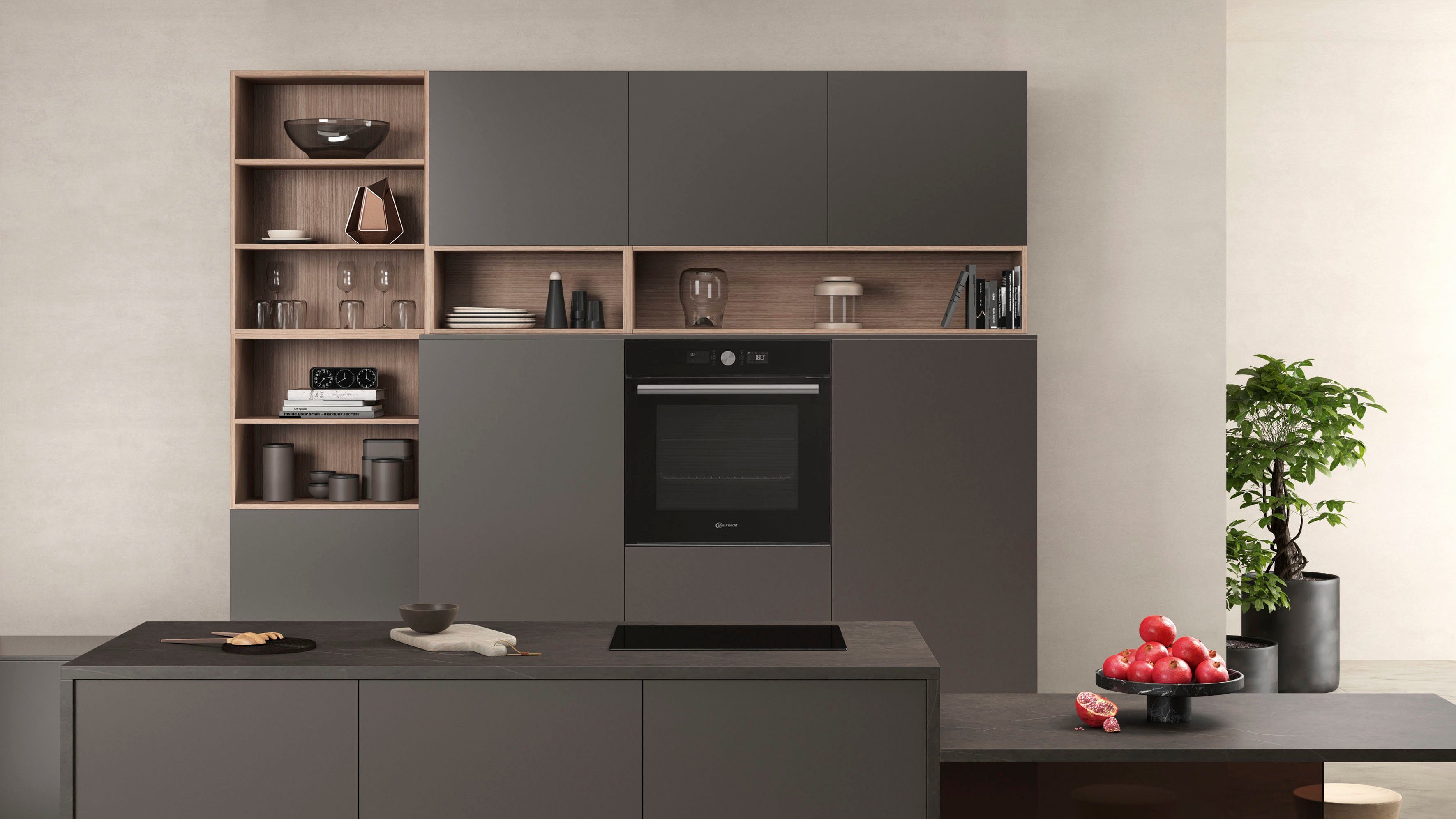 BAUKNECHT Inbouw pyrolyse oven BIR4 DP8FS2 ES Power hete lucht, maxi koken, pizzafunctie, 2-voudige telescoopuitvoering