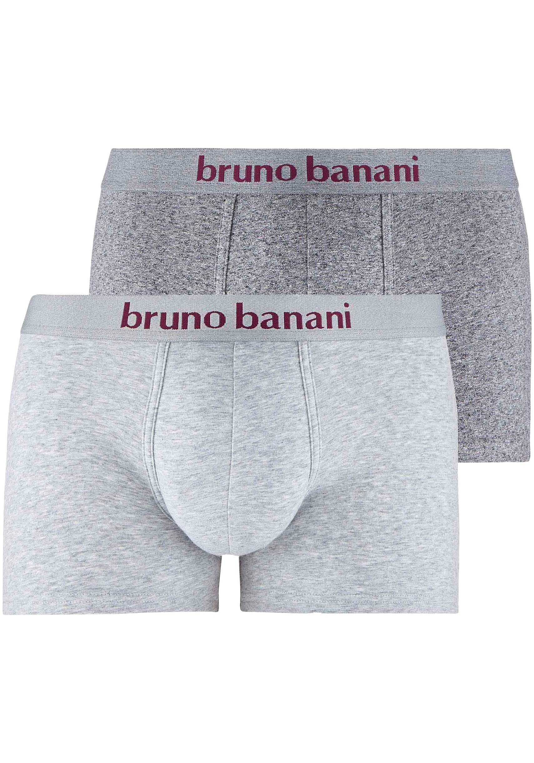 bruno banani boxershort mêlee (set, 2 stuks) grijs