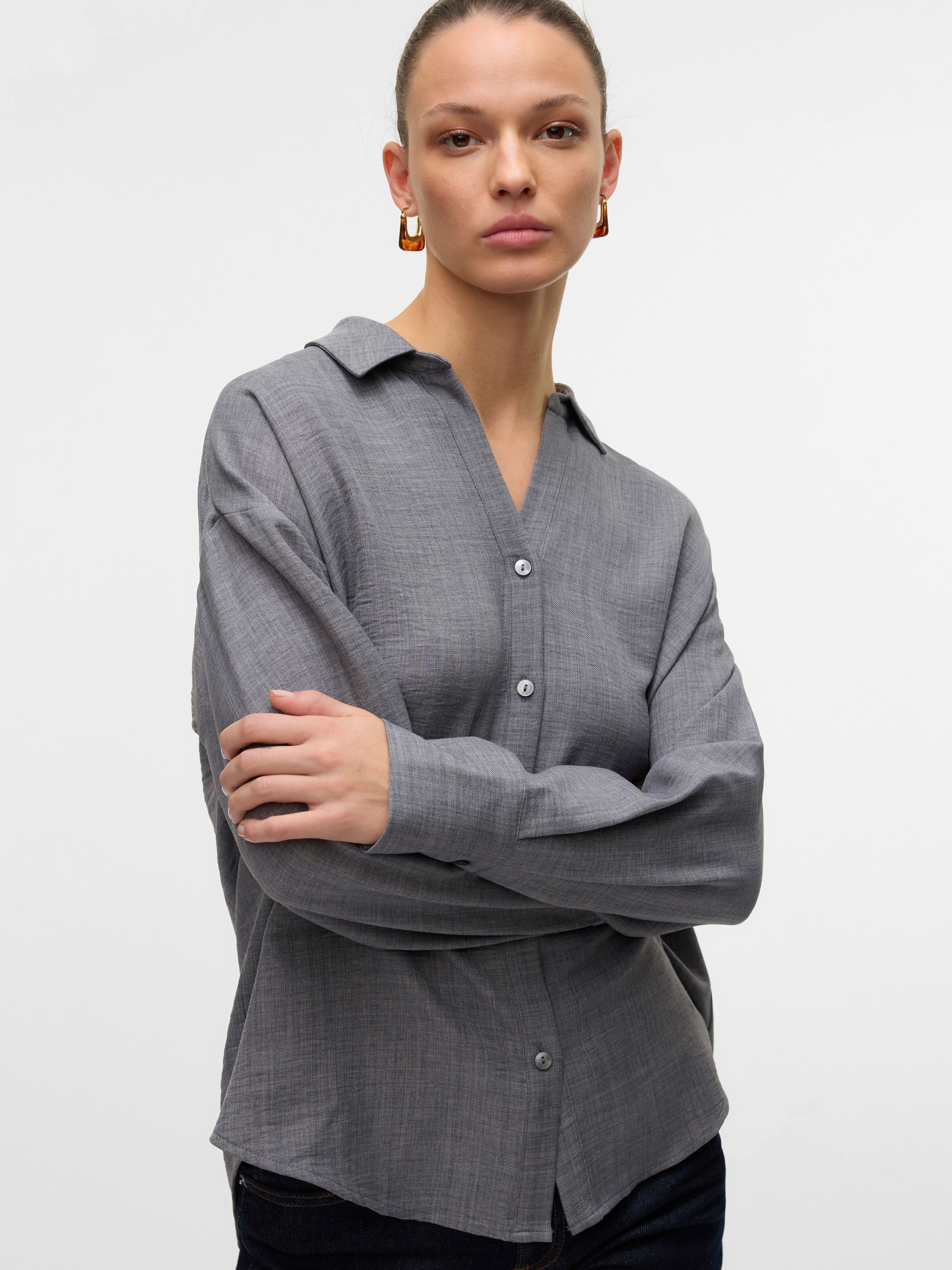Vero Moda Blouse met lange mouwen VMMELANEY QUEENY LS SHIRT WVN NOOS