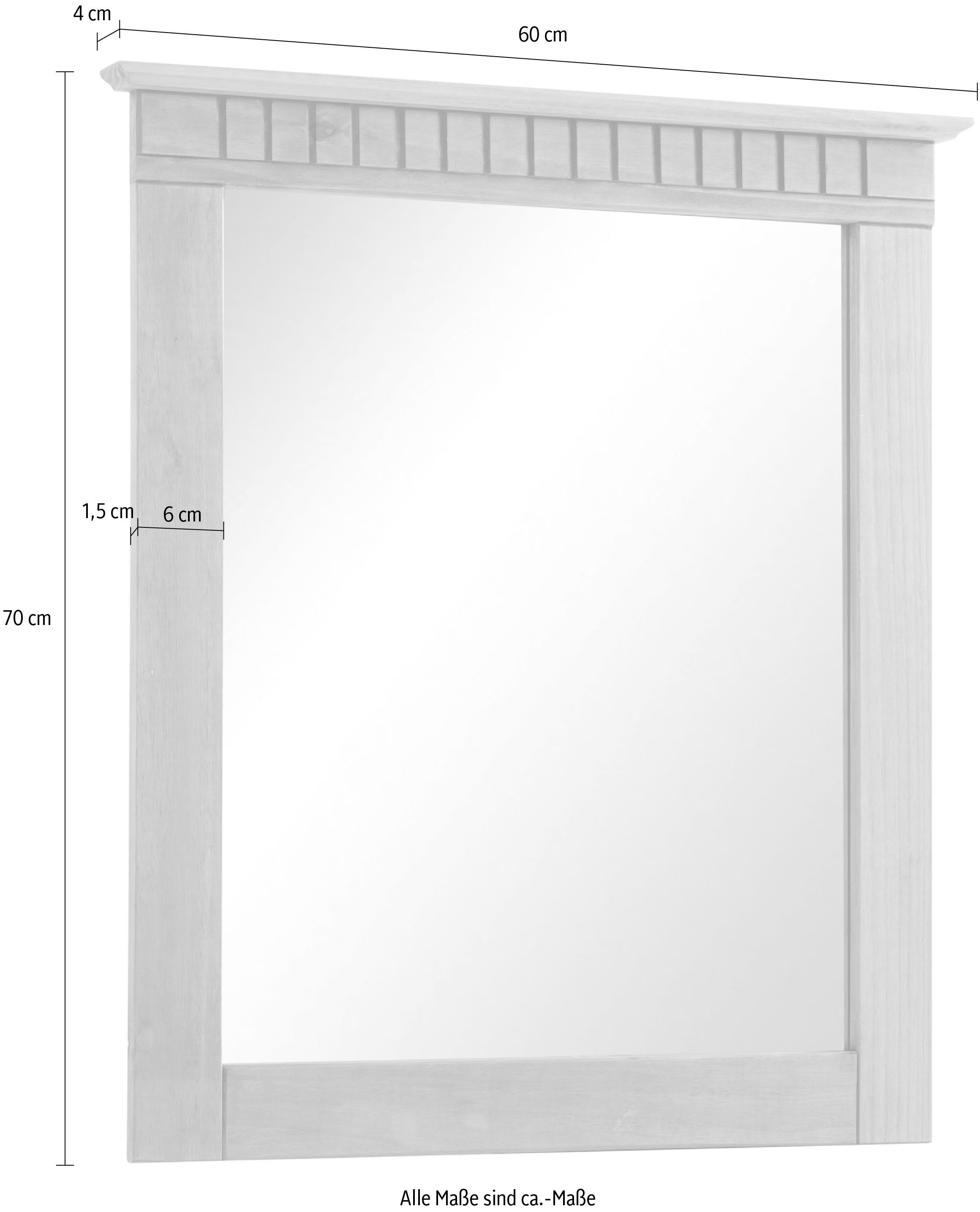 Home affaire Garderobespiegel Lisa met decoratieve frezingen, spiegeloppervlak ca. 44 x 56 cm