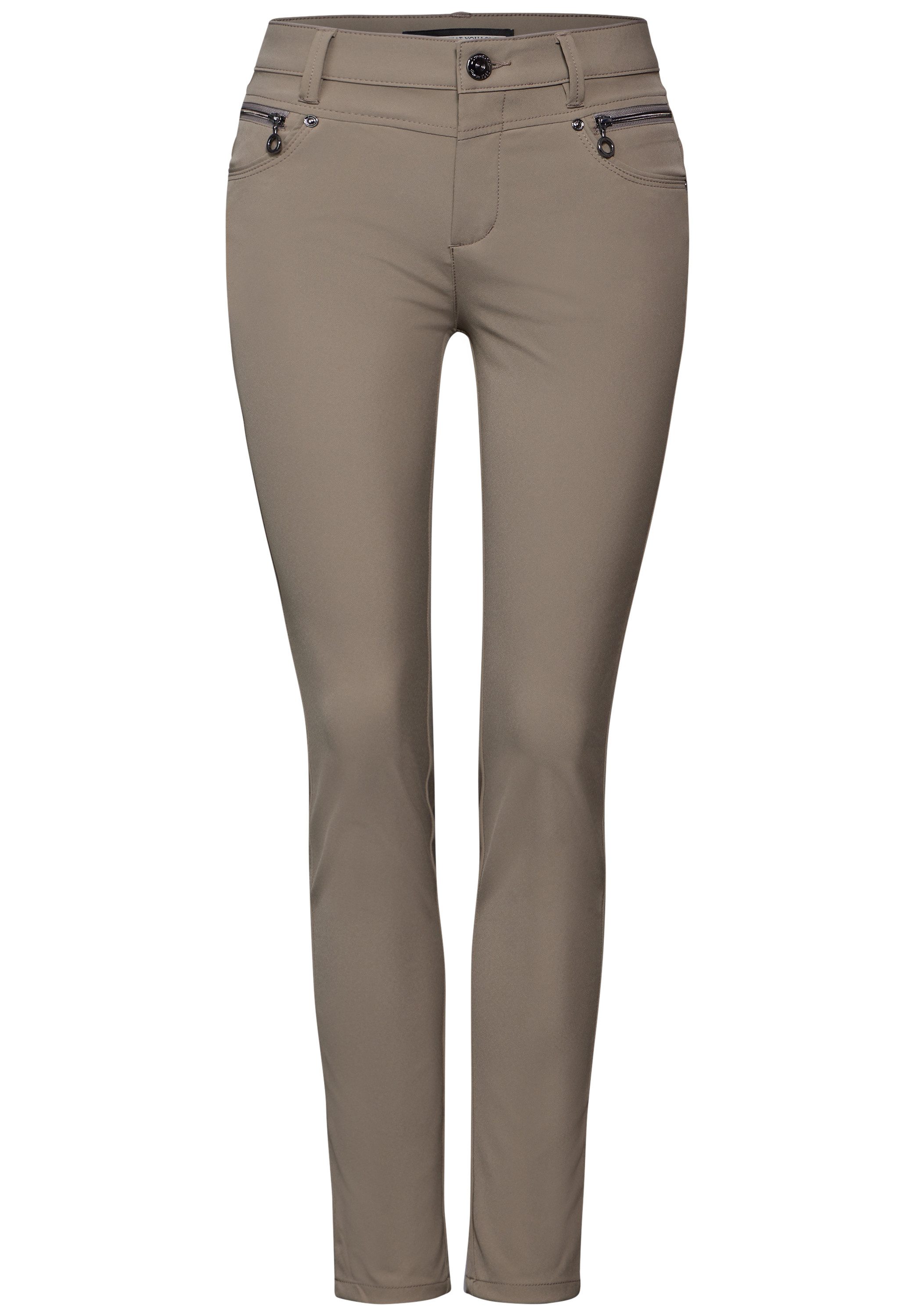 STREET ONE Stoffen broek Style York met ritsdetails