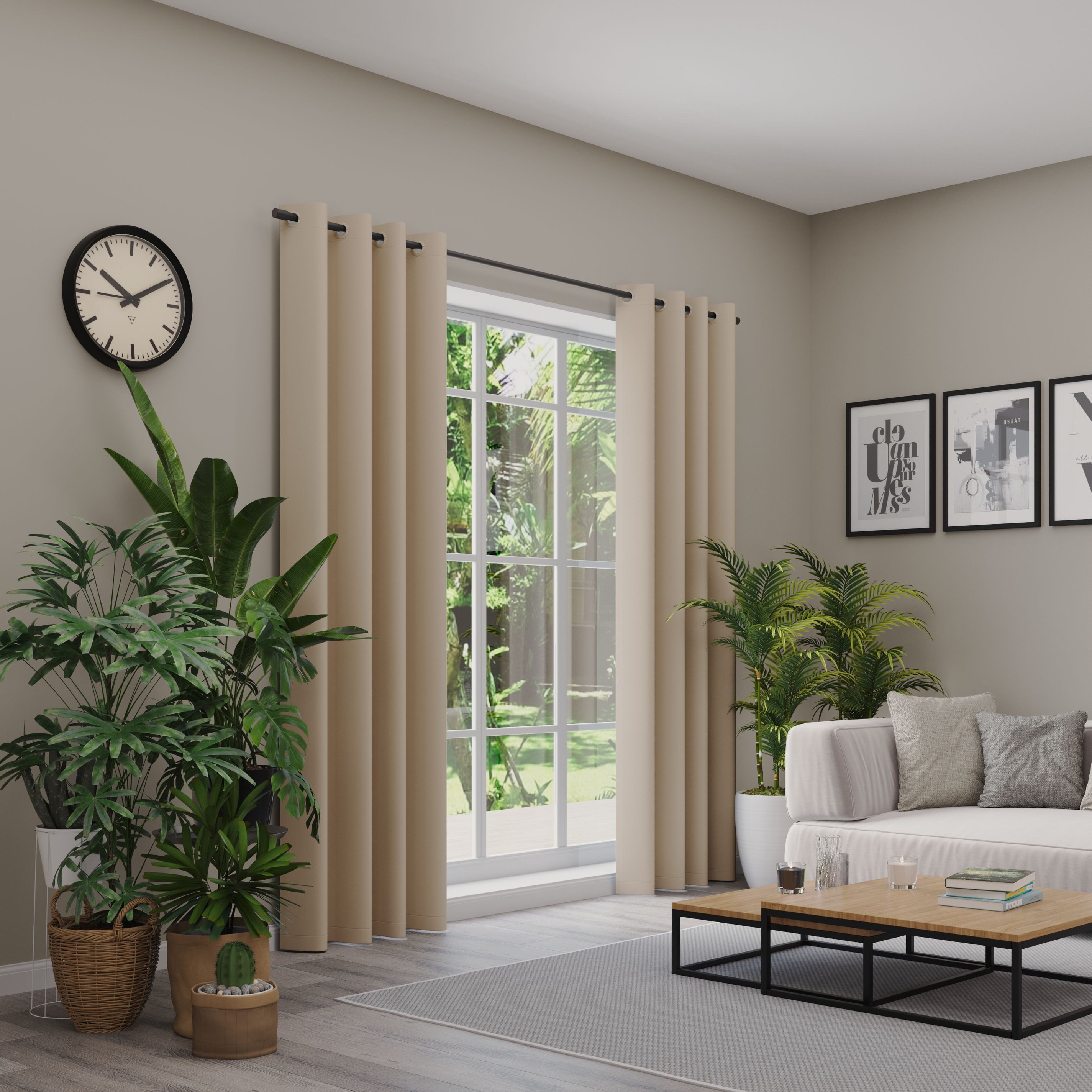 Neutex for you! Verduisteringsgordijn Insula (1 stuk) kant & klaar gordijnen maat 137 cm x 270 cm beige