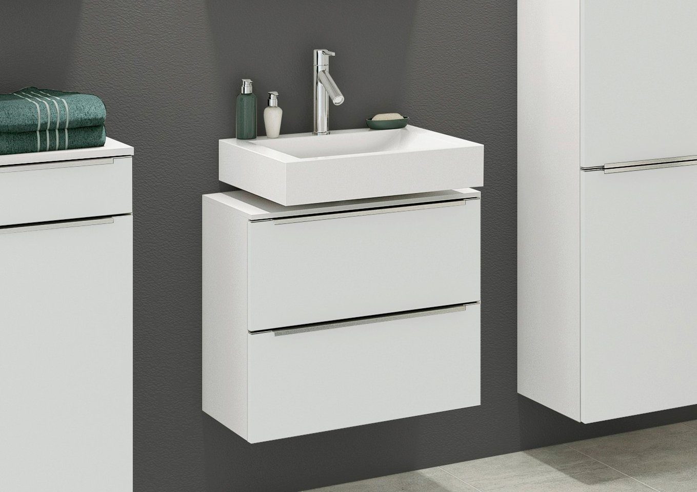 welltime Wastafelonderkast Matera Breedte 60 cm, met matte mdf-fronten en soft-closefunctie