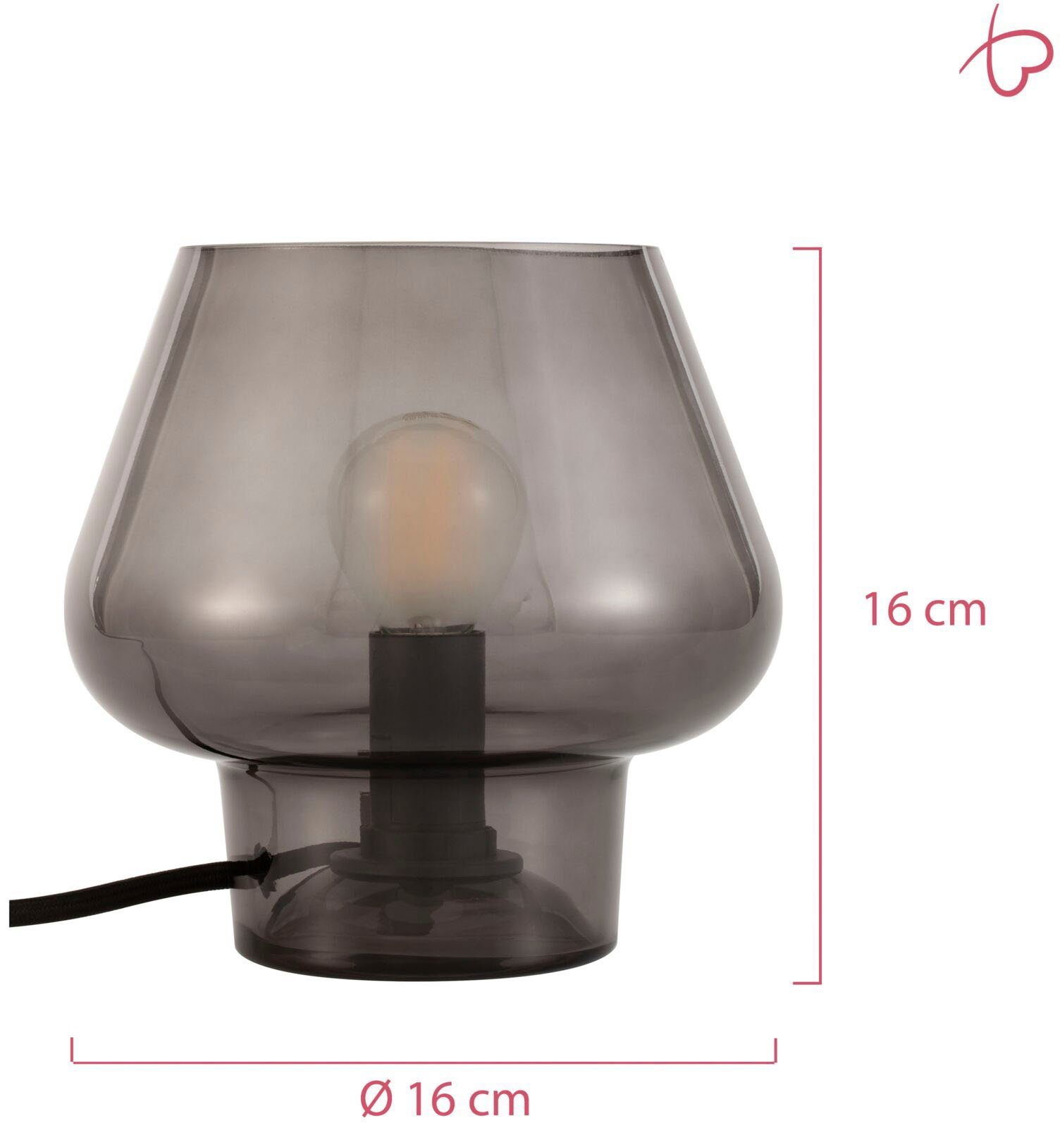 Pauleen Tafellamp Crystal Gleam max20W rookglas 230V glas