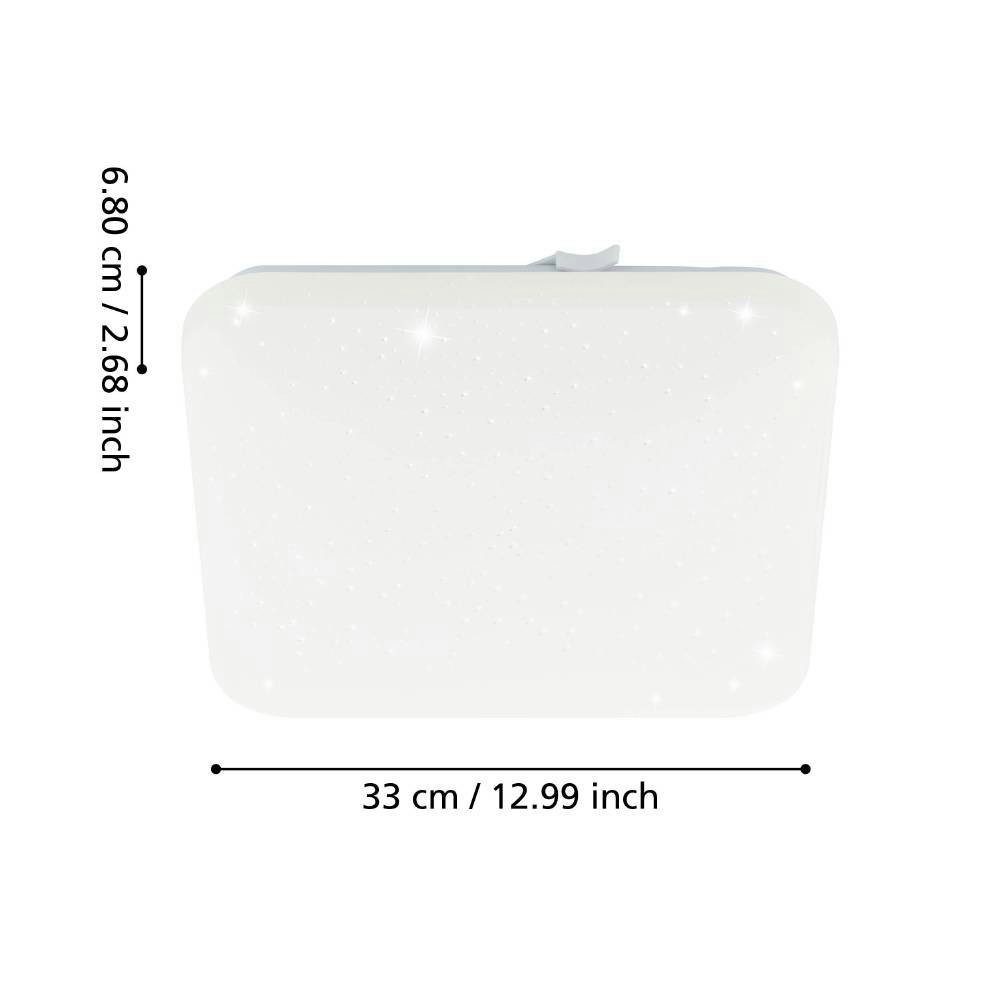 EGLO Led-plafondlamp FRANIA-S plafondlamp, wit, kristaleffect, lage opbouw (1 stuk)