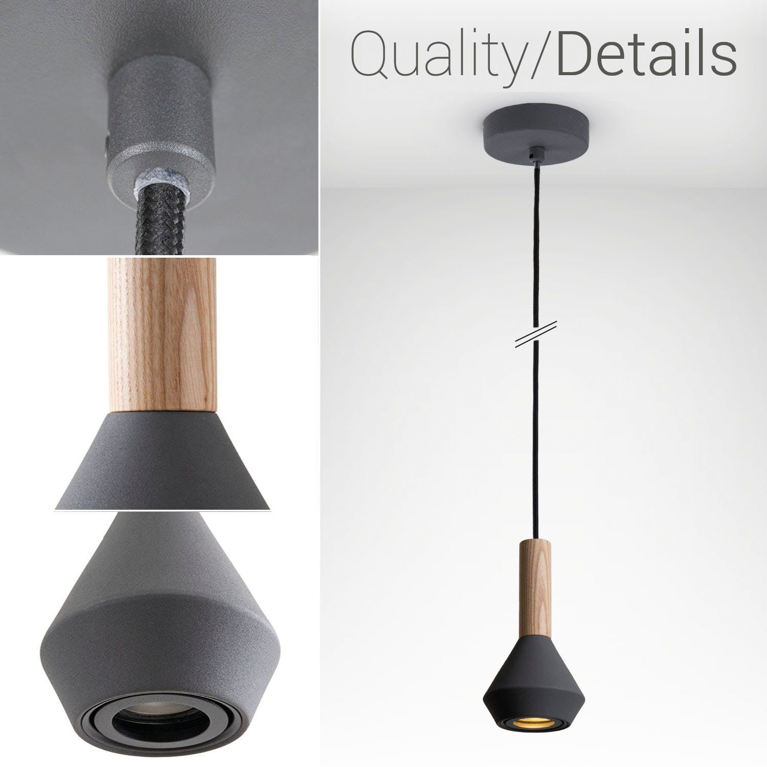 Paco Home Hanglamp Mora Woonkamer eetkamer klein modern hout metaal GU10 keukenlamp