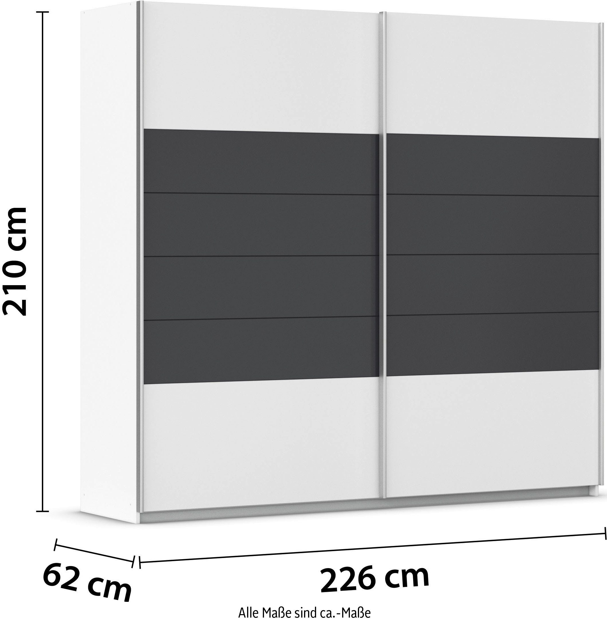 rauch Slaapkamerserie Compleet slaapkamer BARCELONA met kast breedte 226 cm(set, 4-delig)