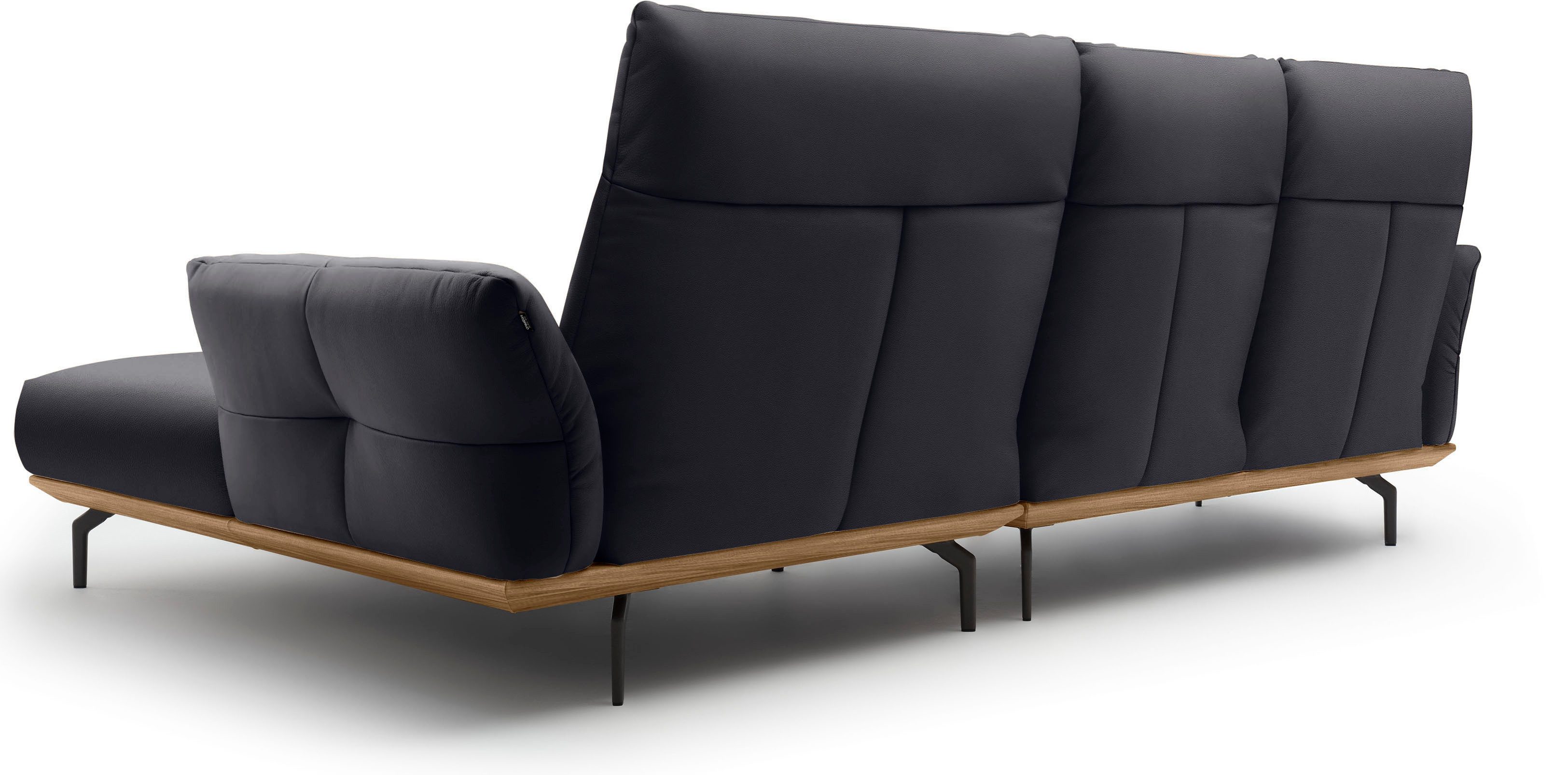 Creation BY ROLF BENZ Hoekbank CR.460 Sokkel in walnotenhout, onderstel in umbra grijs, breedte 298 cm