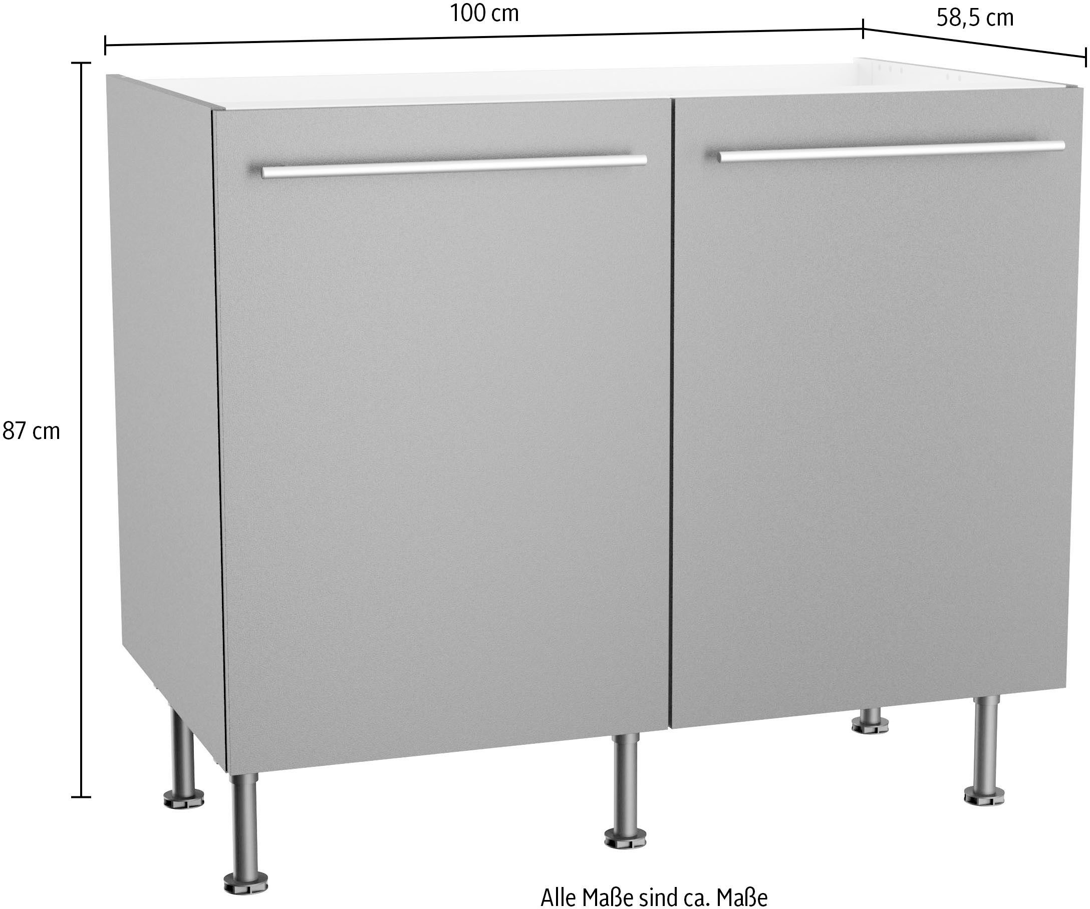 OPTIFIT Gootsteenkast Bern2 Breedte 100 cm, 2 deuren