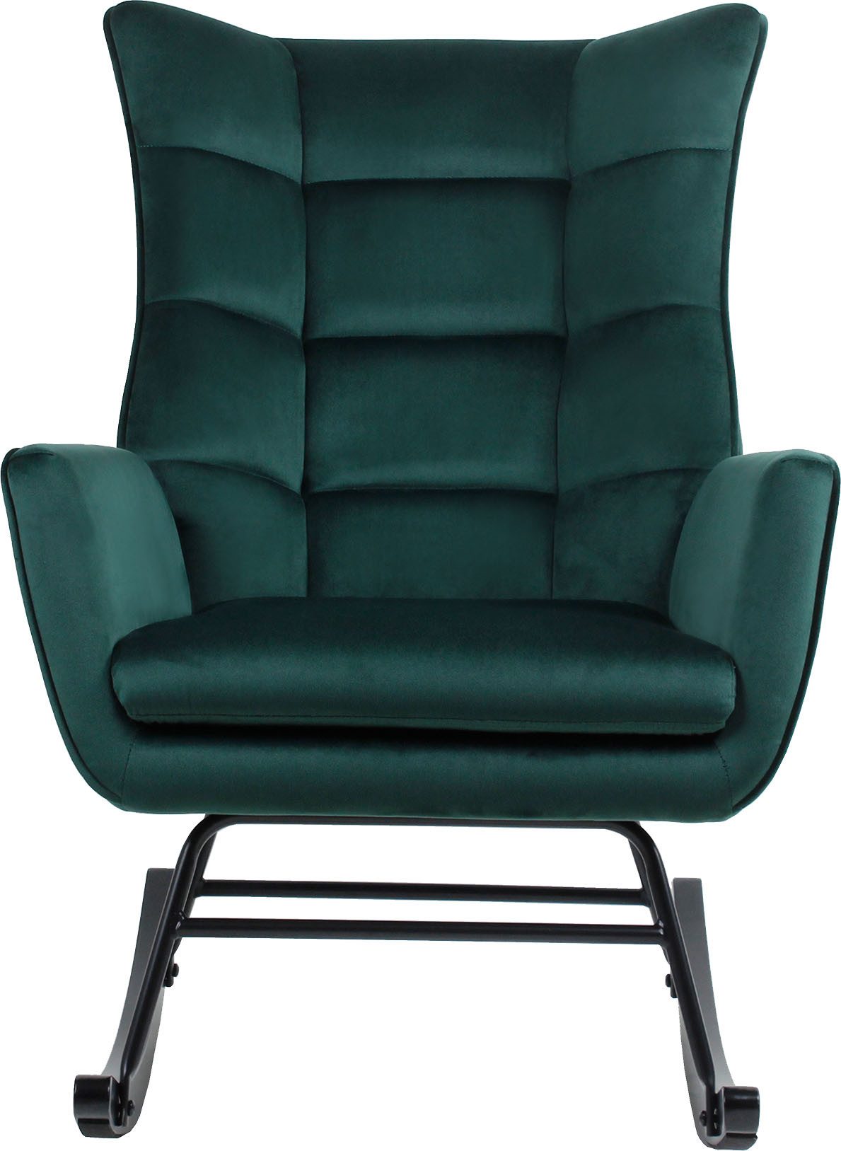 Kayoom Schommelstoel Bryana 125, Relaxstoel om te schommelen, metalen frame met houten slede (1 stuk)