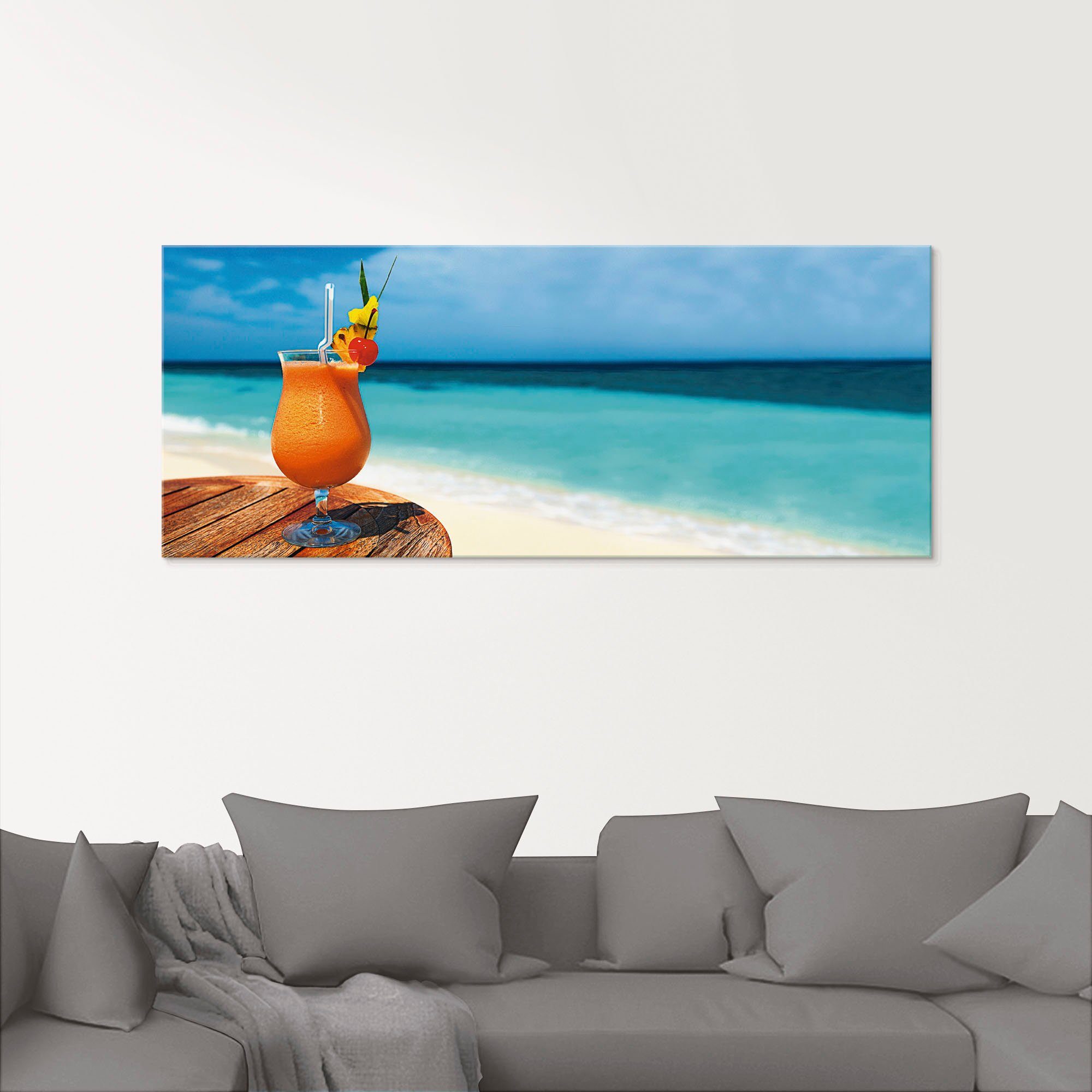 Artland Print op glas Bokaal met fruitcocktail