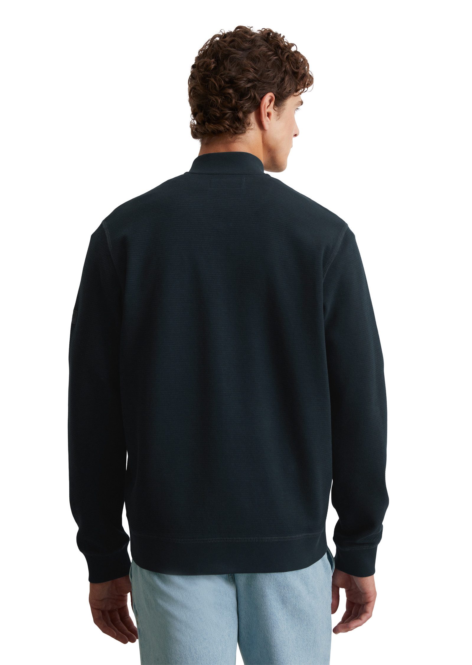 Marc O'Polo Sweatvest met structuur, opstaande kraag, regular fit, 2-weg ritssluiting
