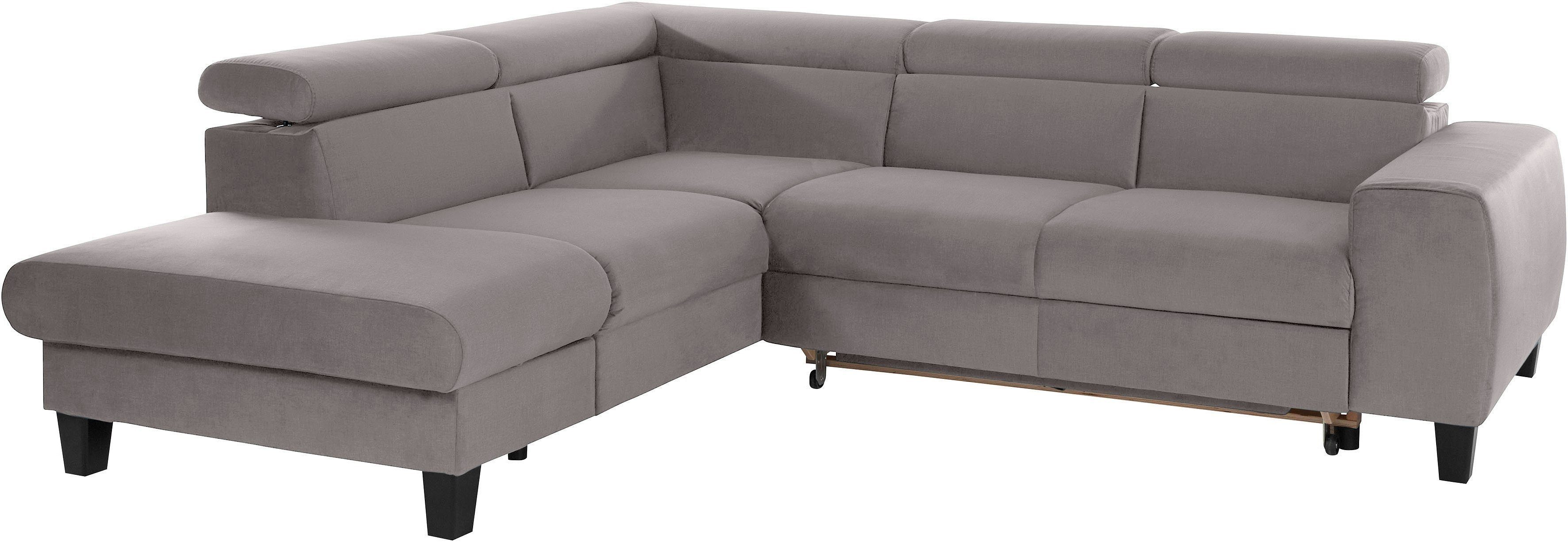 COTTA Zithoek Morven L-vorm Set bestaande uit: hoekbank met hoofdverstelling & hocker (set)