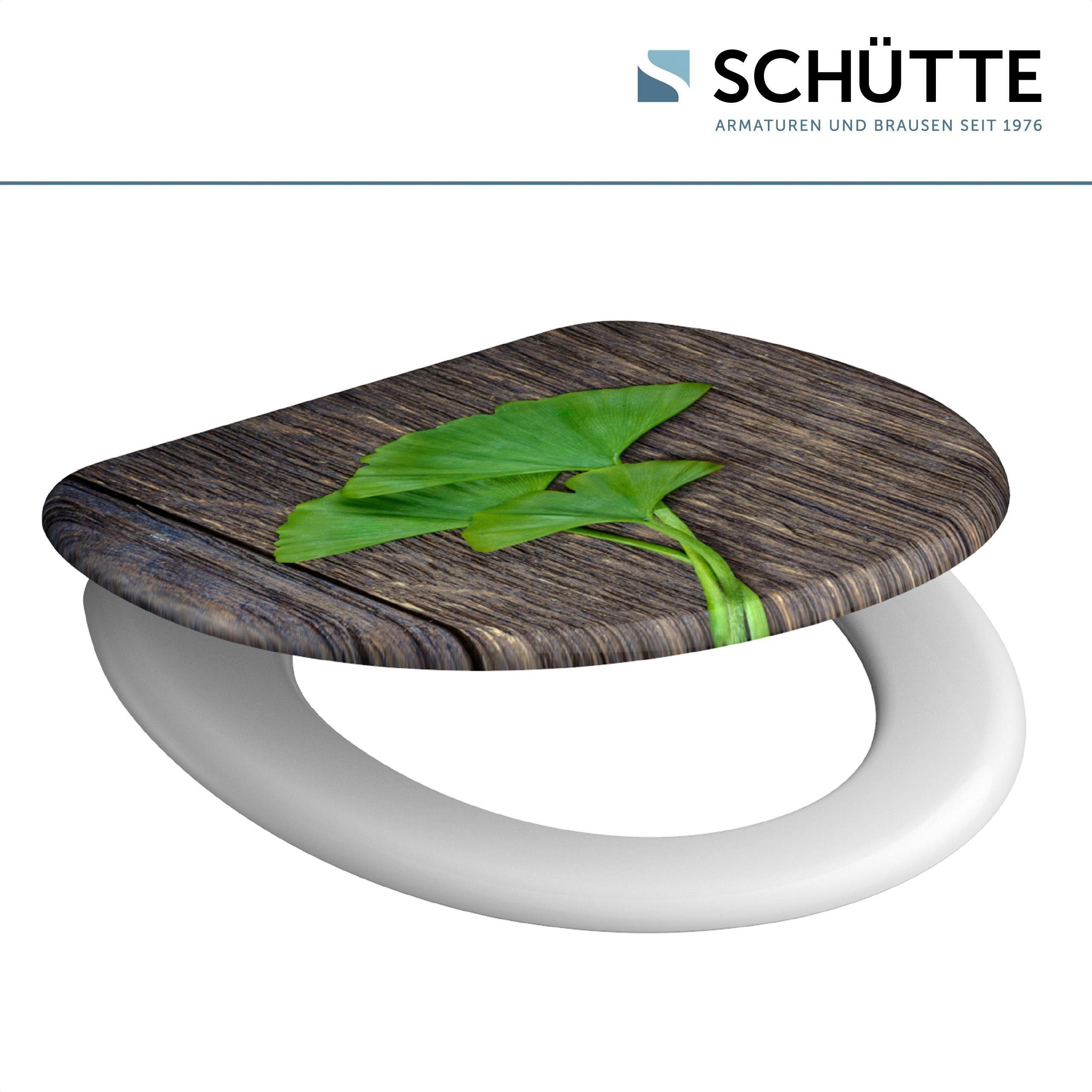 Schütte Toiletzitting Gingko & Wood Duroplast, met softclosemechanisme