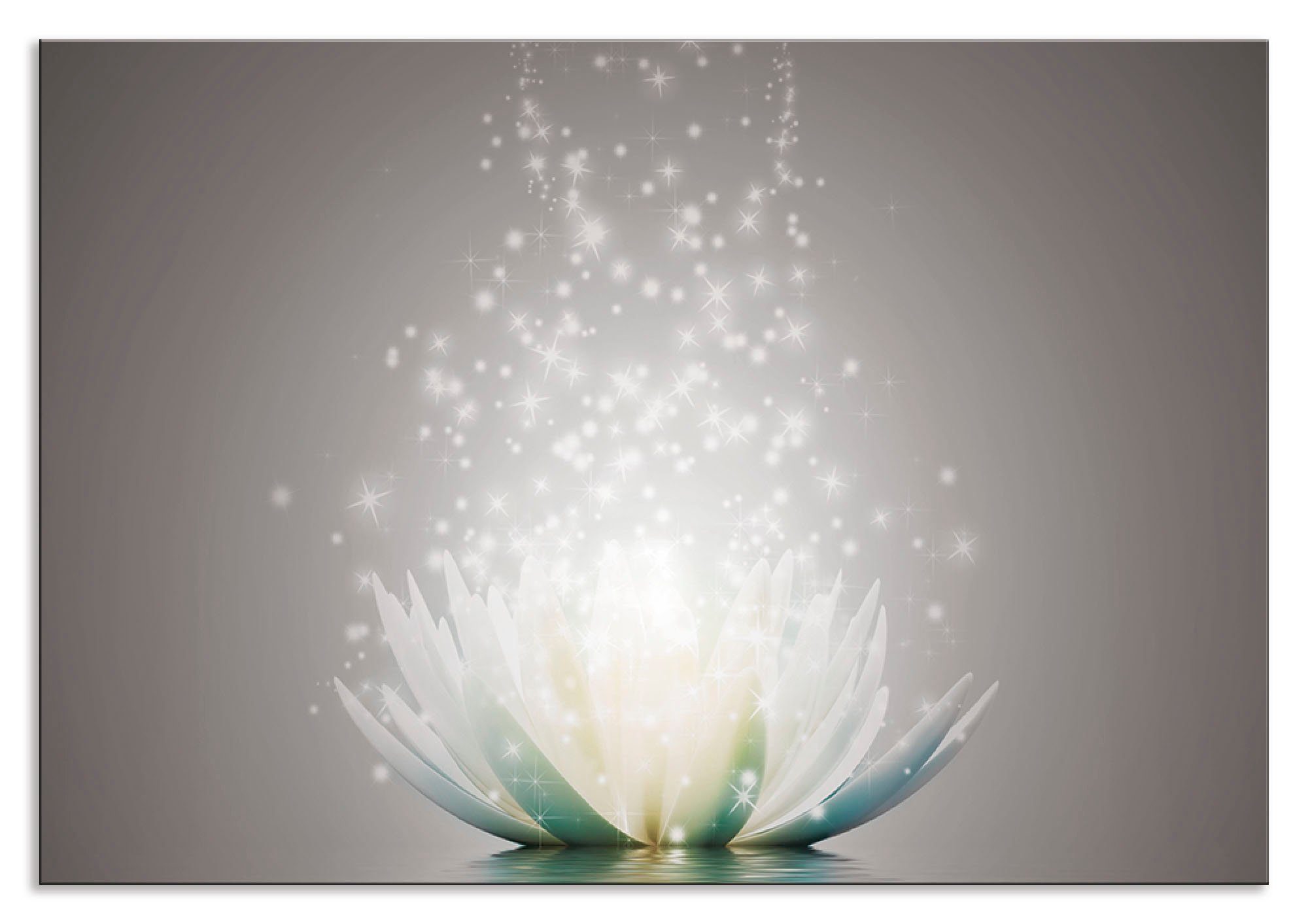 Artland Keukenwand Magie van de lotusbloem Aluminium spatscherm met plakband, gemakkelijke montage keukenwanden maat 80 cm x 55 cm grijs
