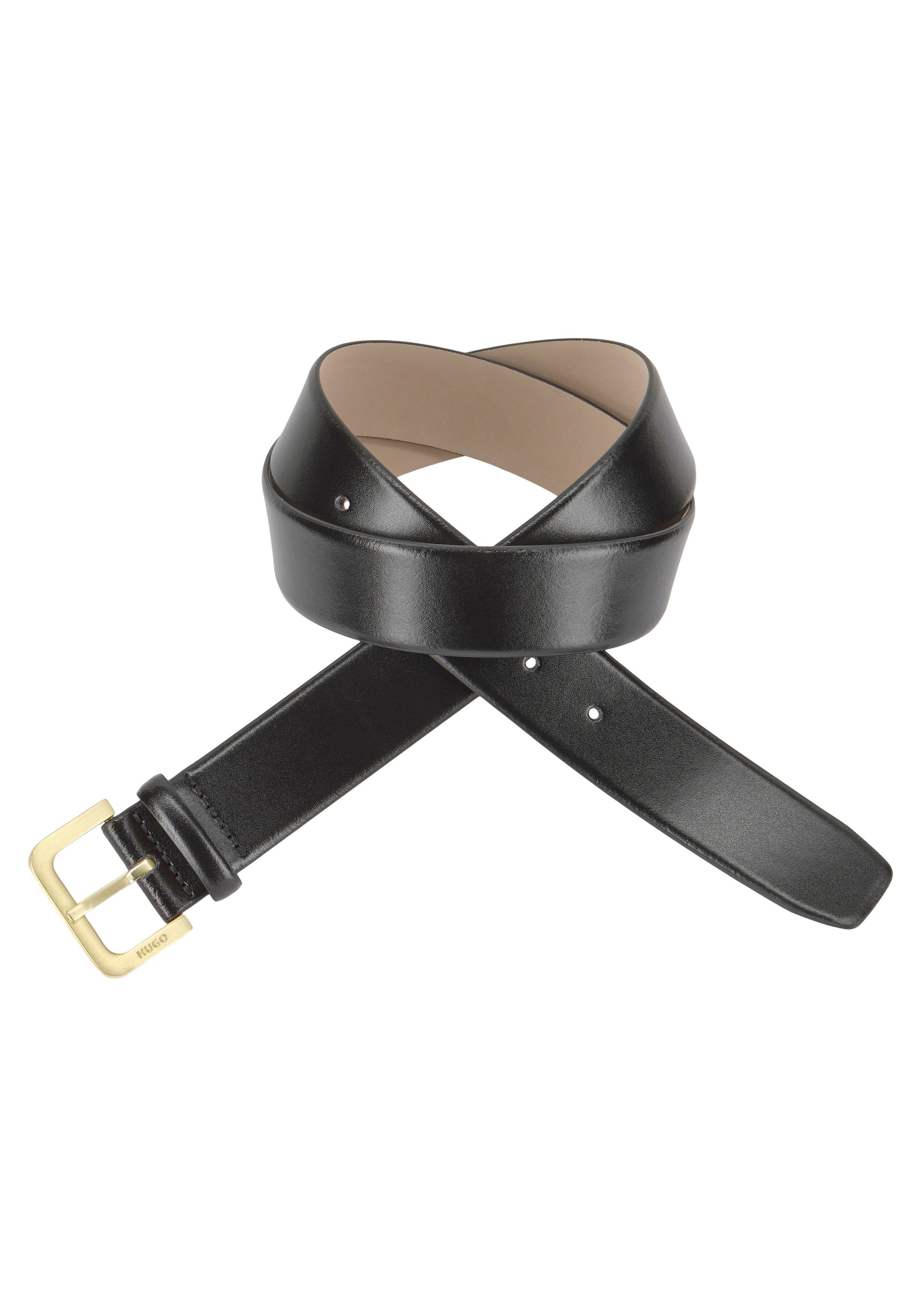 HUGO Leren riem Zana met logo-gravure op de riemsluiting