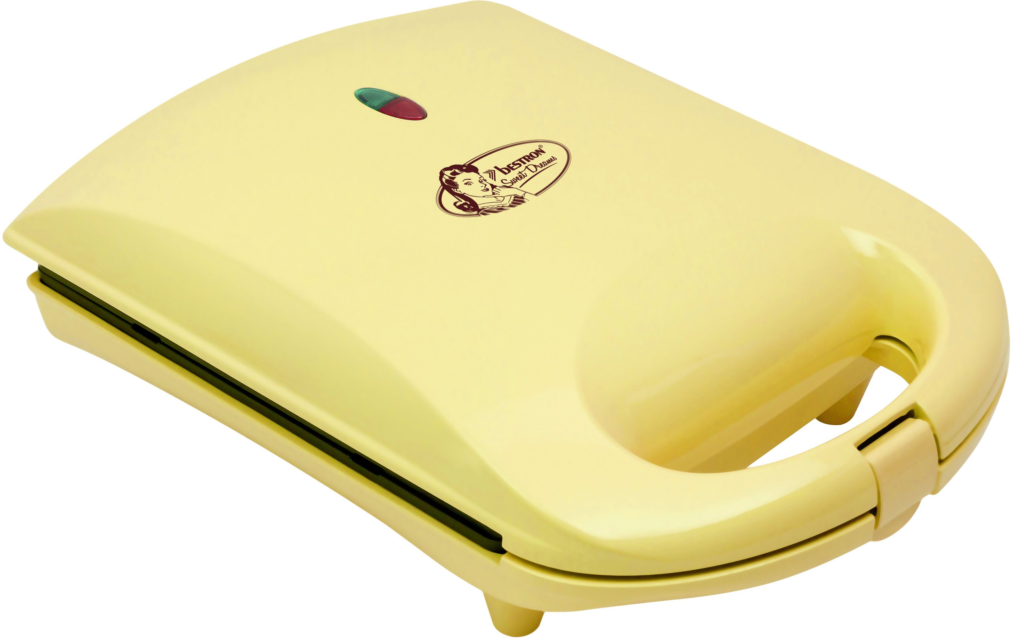 bestron Wafelijzer DSW271 voor hartwafels aan een stok voor hartvormige wafels aan een stokje, retrodesign