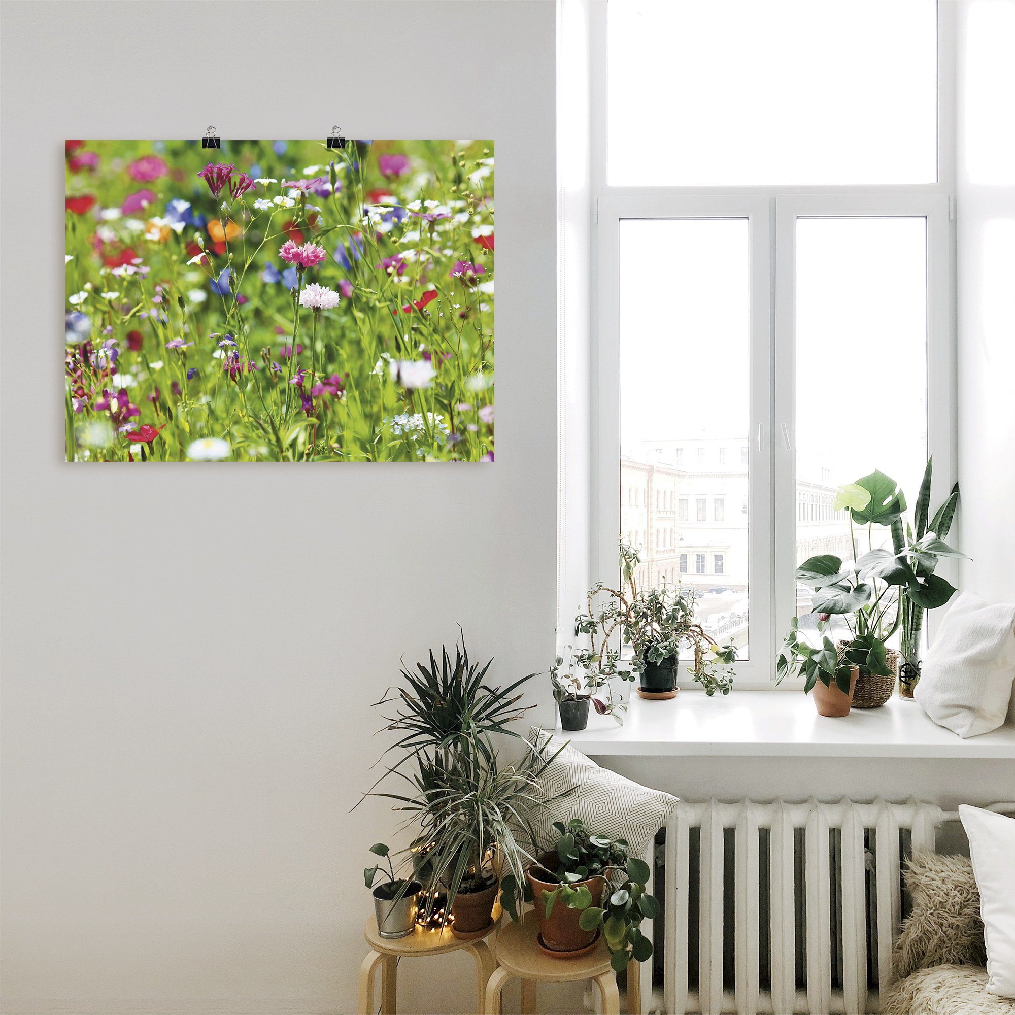 Artland Artprint Bloemenweide I als artprint op linnen, poster in verschillende formaten maten