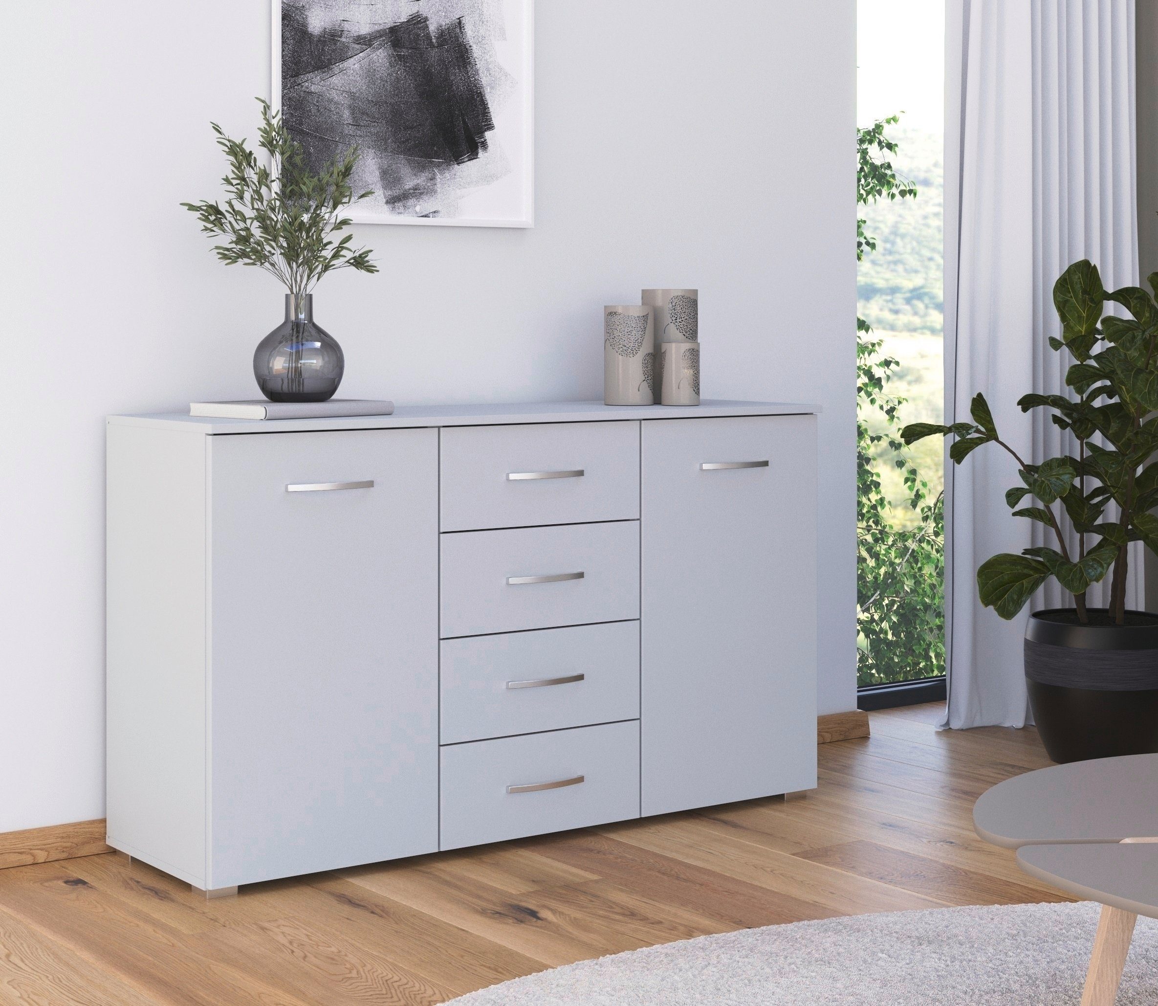 rauch Kast met laden en deuren Pure by Aditio in minimalistisch ontwerp, 4 lades met softclose-functie
