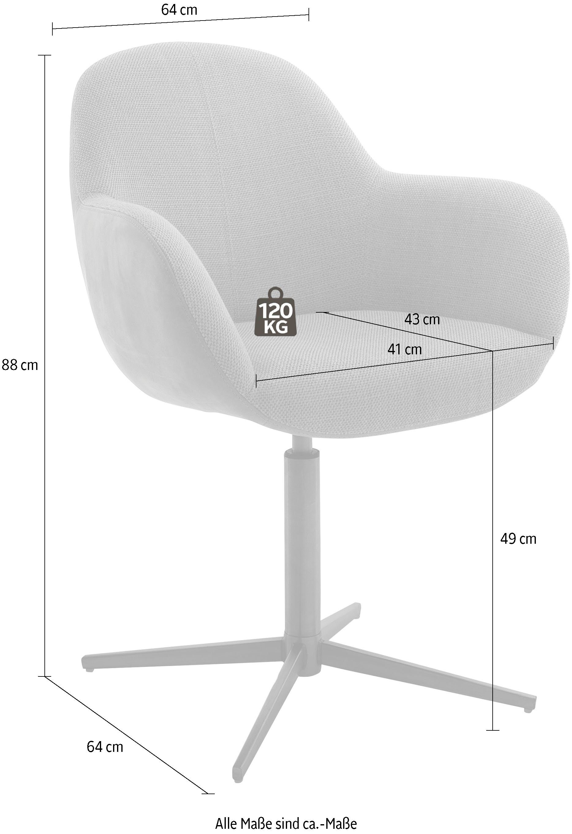 MCA furniture Eetkamerstoel MELROSE Stoel 360º draaibaar met nivellering (set, 2 stuks)