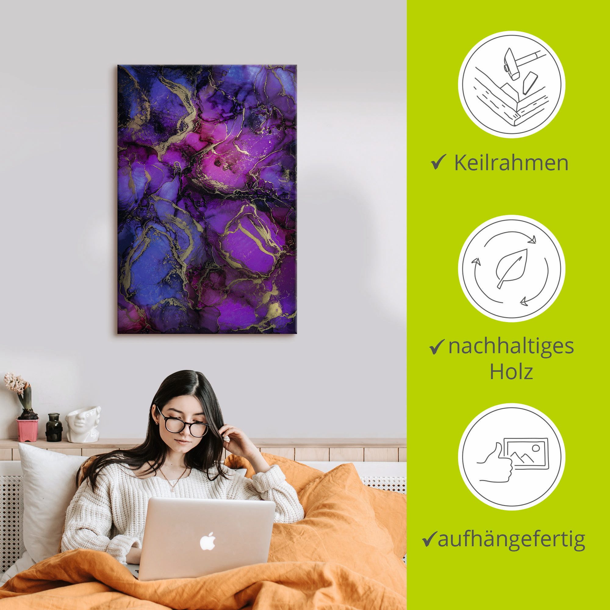 Artland Artprint op linnen Bessen gespannen op een spieraam