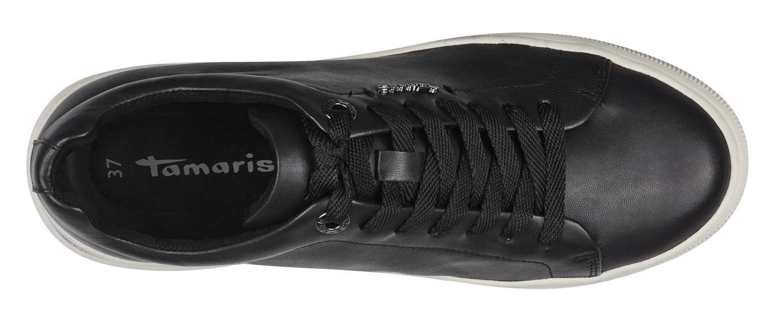 Tamaris Plateausneakers , vrijetijdsschoen, lage schoen, veterschoen met verwisselbare binnenzool