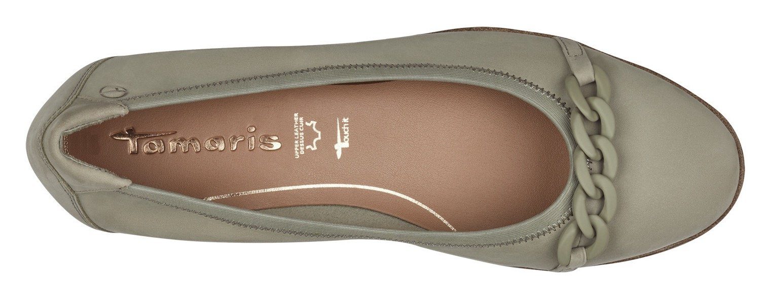Tamaris Ballerina's Chunky slipper met modieuze sierketting