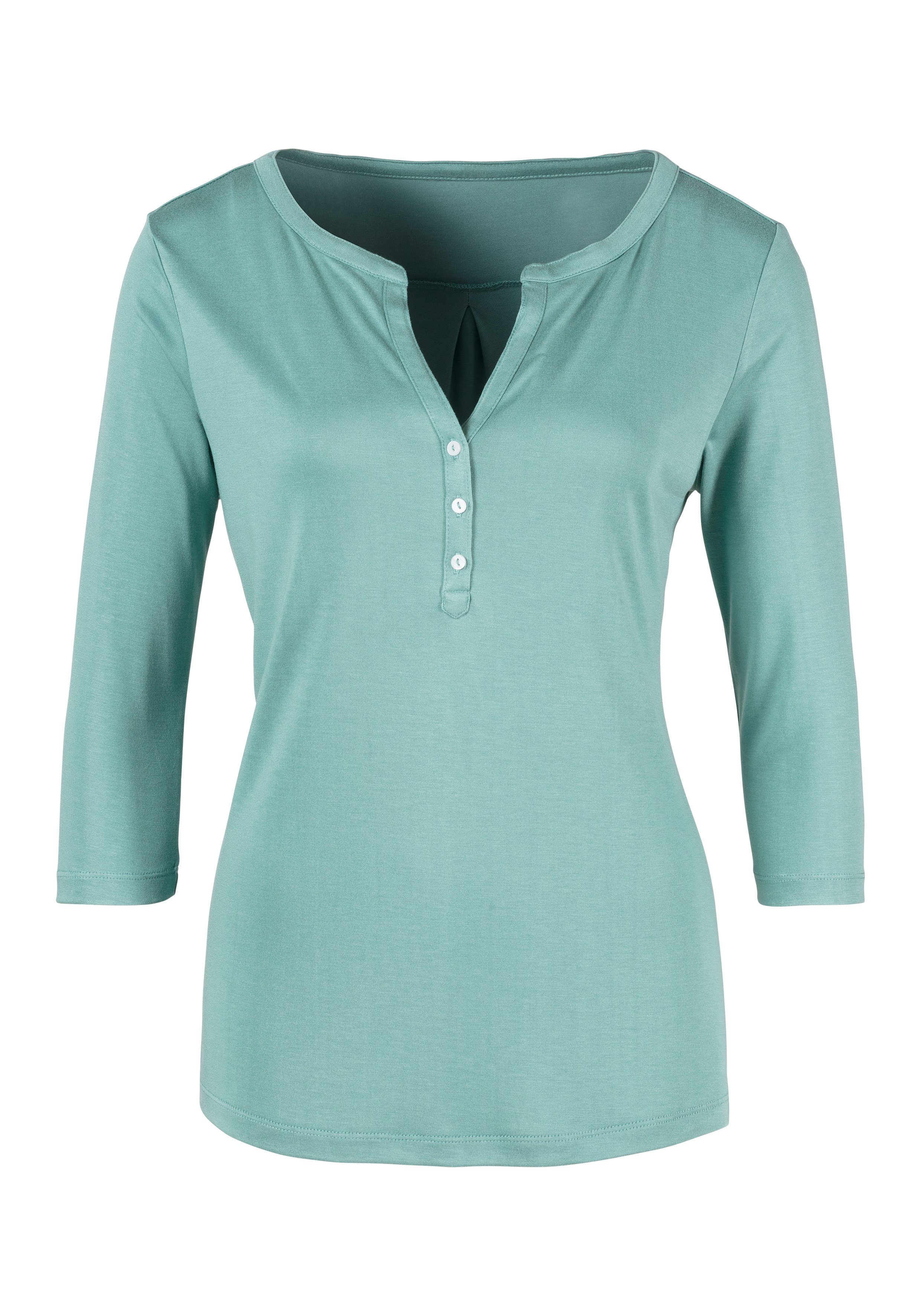 Lascana Shirt met 3/4-mouwen in modieuze blouse-look (Set van 2)
