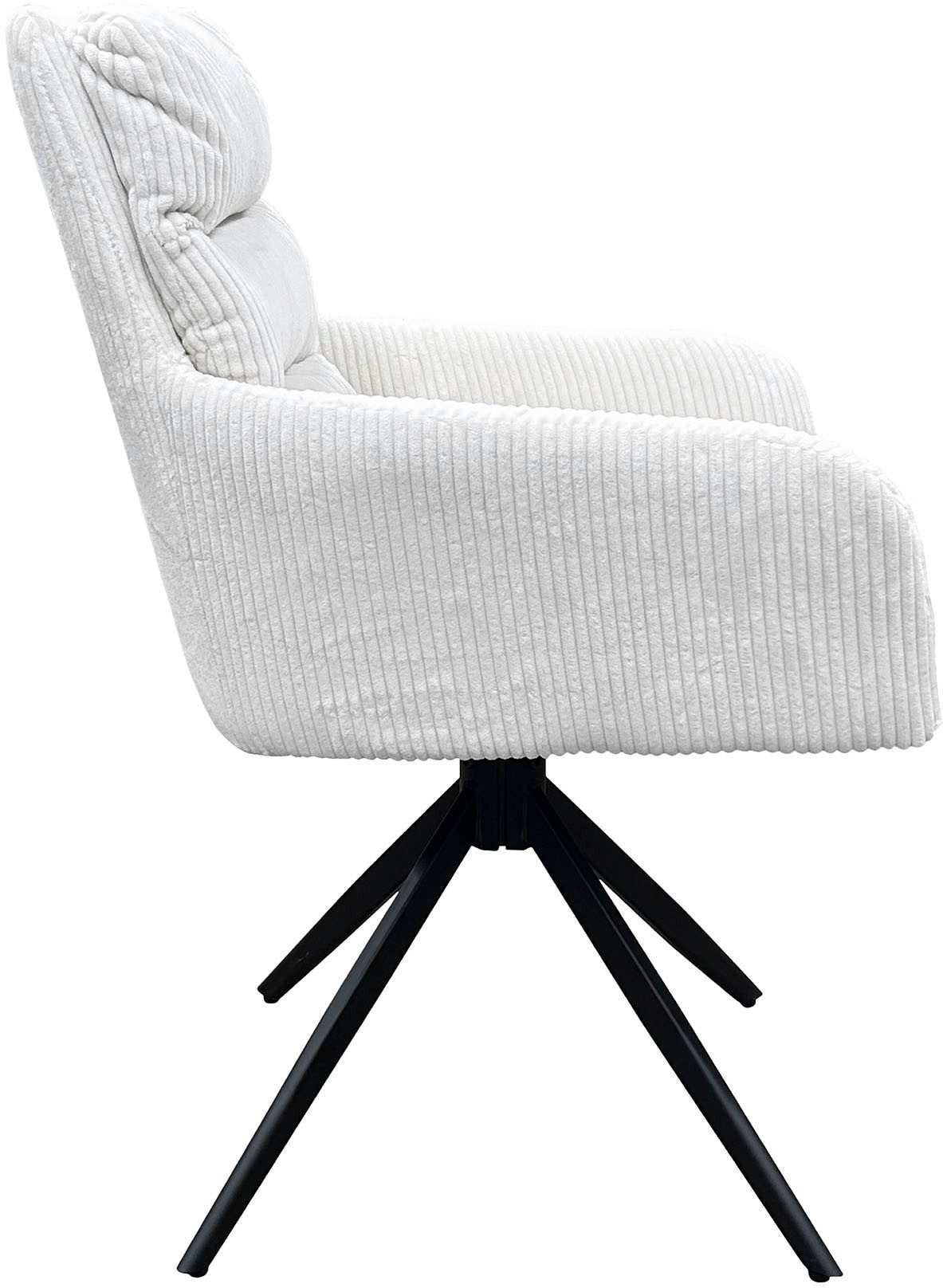 byLIVING Eetkamerstoel Pura (2-stuks set) Zitkuip 360° draaibaar, zwart metaal, armleuningstoel, diverse kleuren (set)
