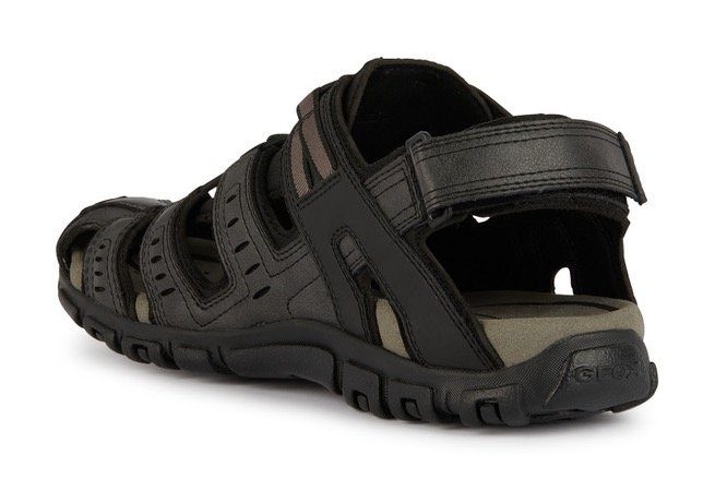 Geox Sandalen UOMO SANDAL STRADA C , zomerschoen, klittenbandschoen, outdoorsandaal, met leren voetbed