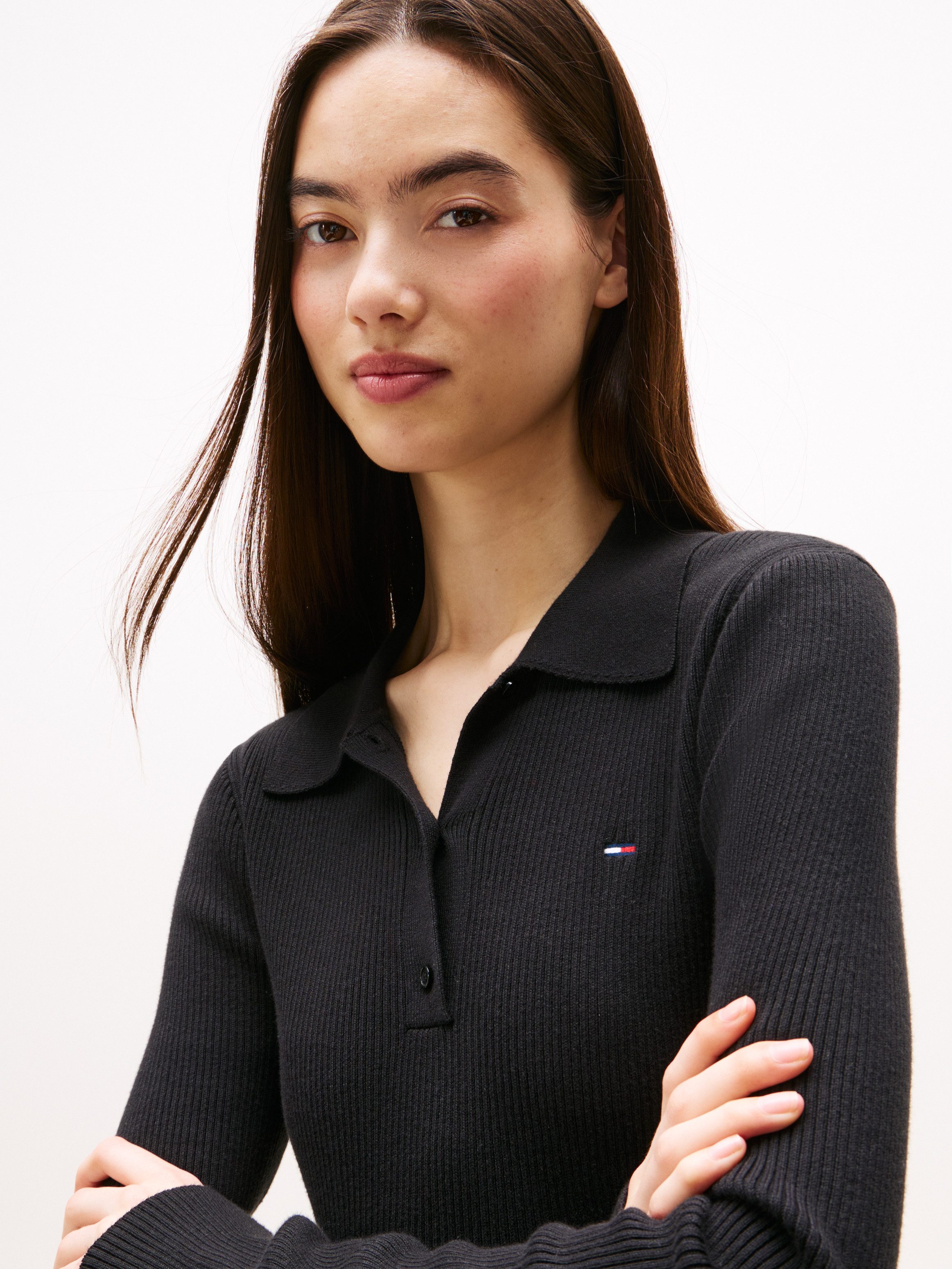 TOMMY JEANS Trui met polokraag TJW ESSENTIAL POLO LS SWEATER