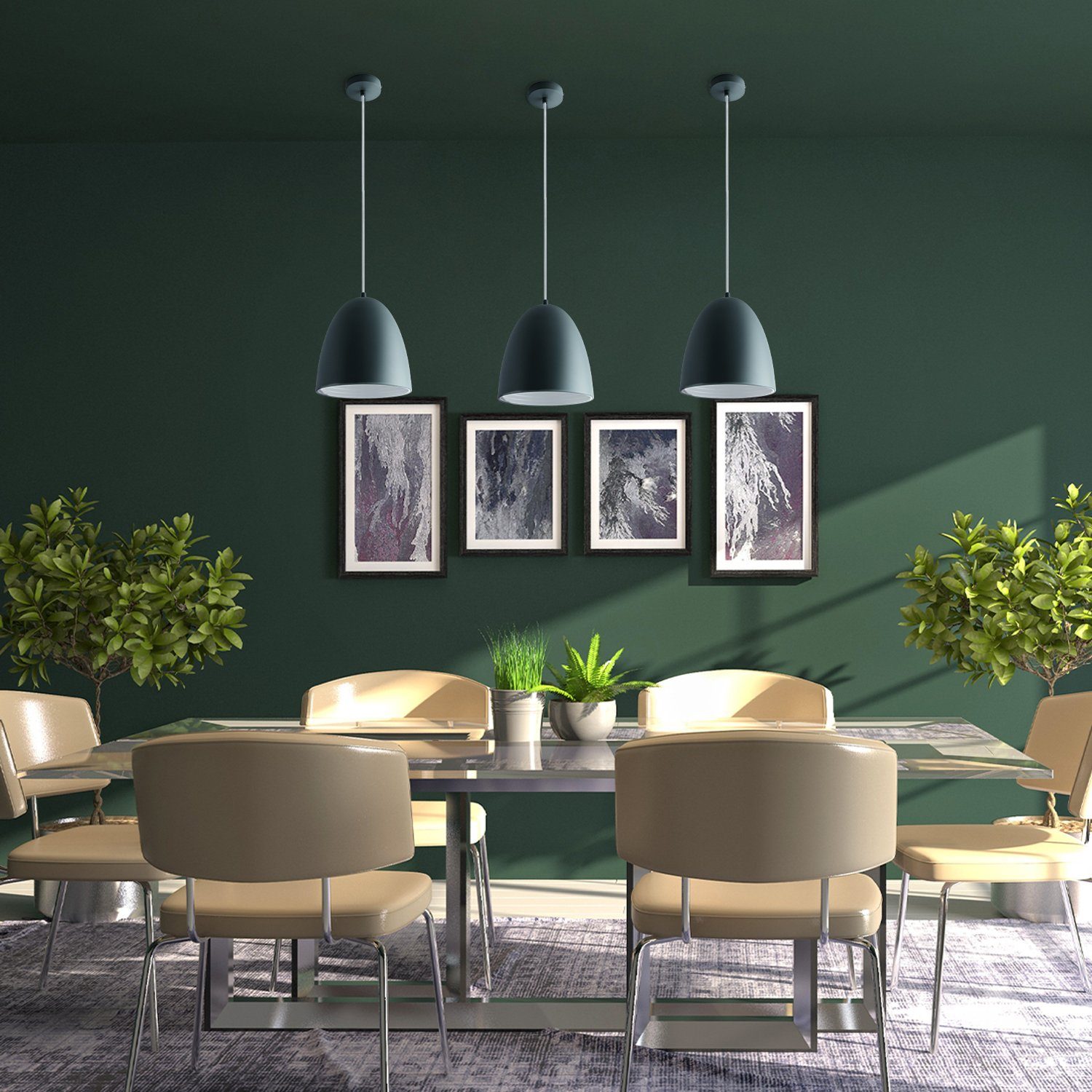 Paco Home Hanglamp JACK Keukenlamp hanglamp eetkamer Eettafellamp binnenin in goudkleur wit