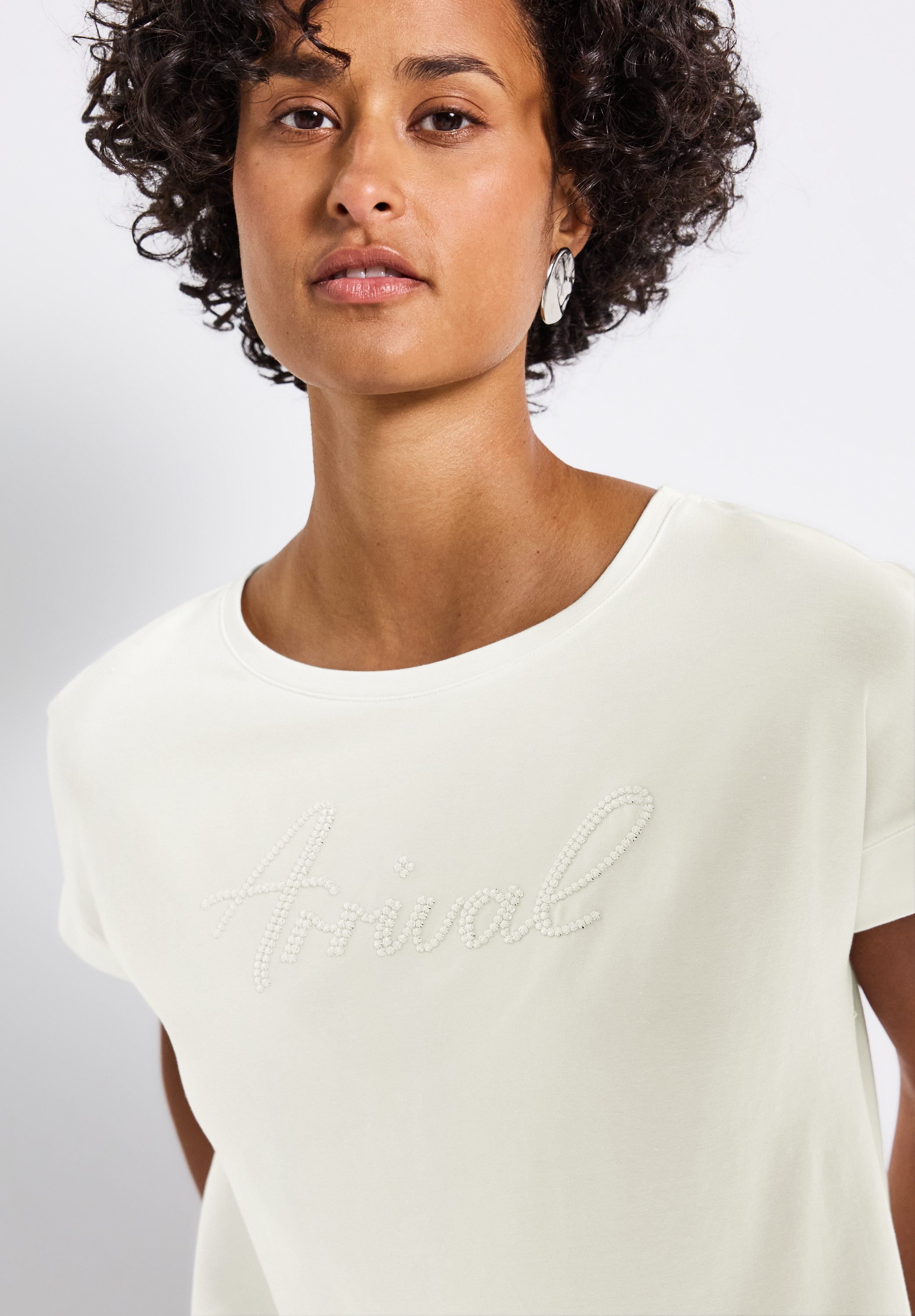 STREET ONE Shirttop met tekstborduursel