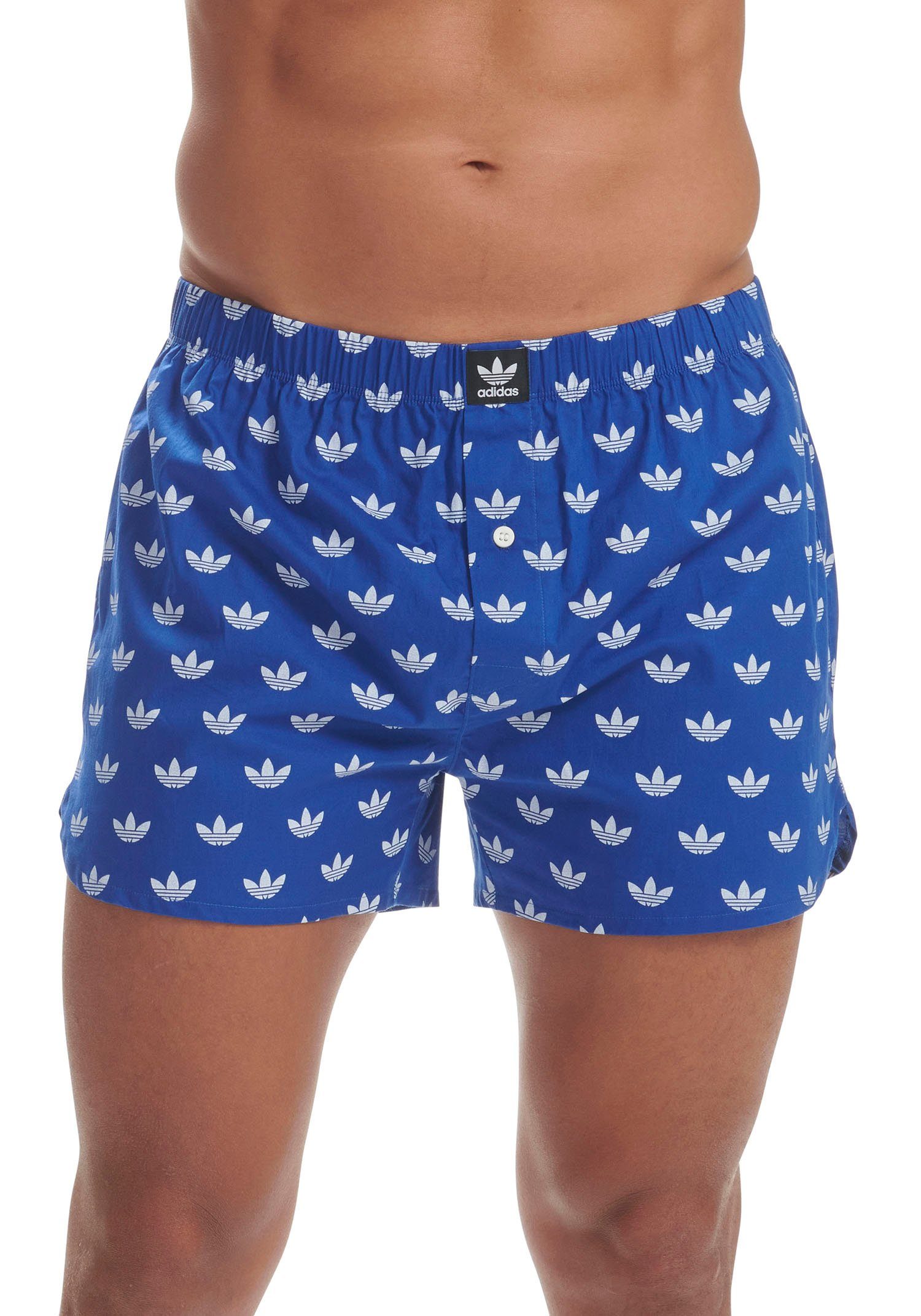 adidas Originals Geweven boxershort Comfort Cotton met all-over logoprint (Set van 2)